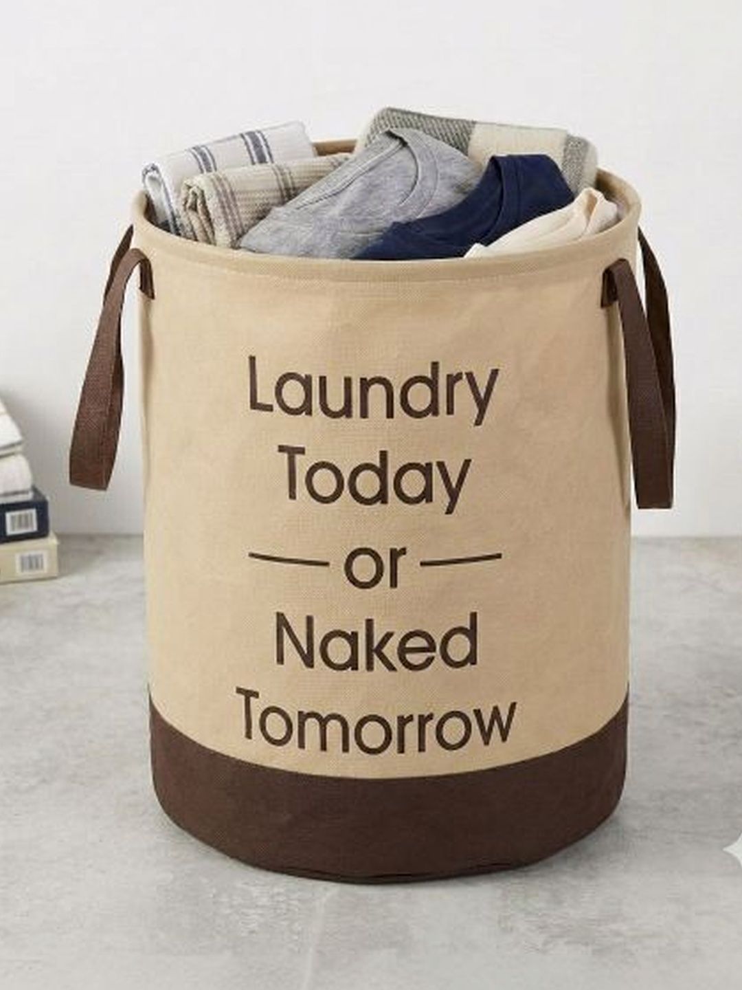 AgrohA Brown Printed Waterproof Foldable Laundry Bag 45L-image-32