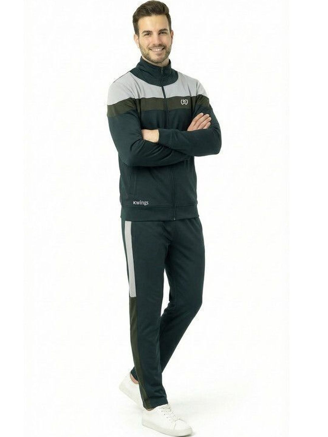 KWINGS Colourblocked Mock Collar Tracksuits-picture-48