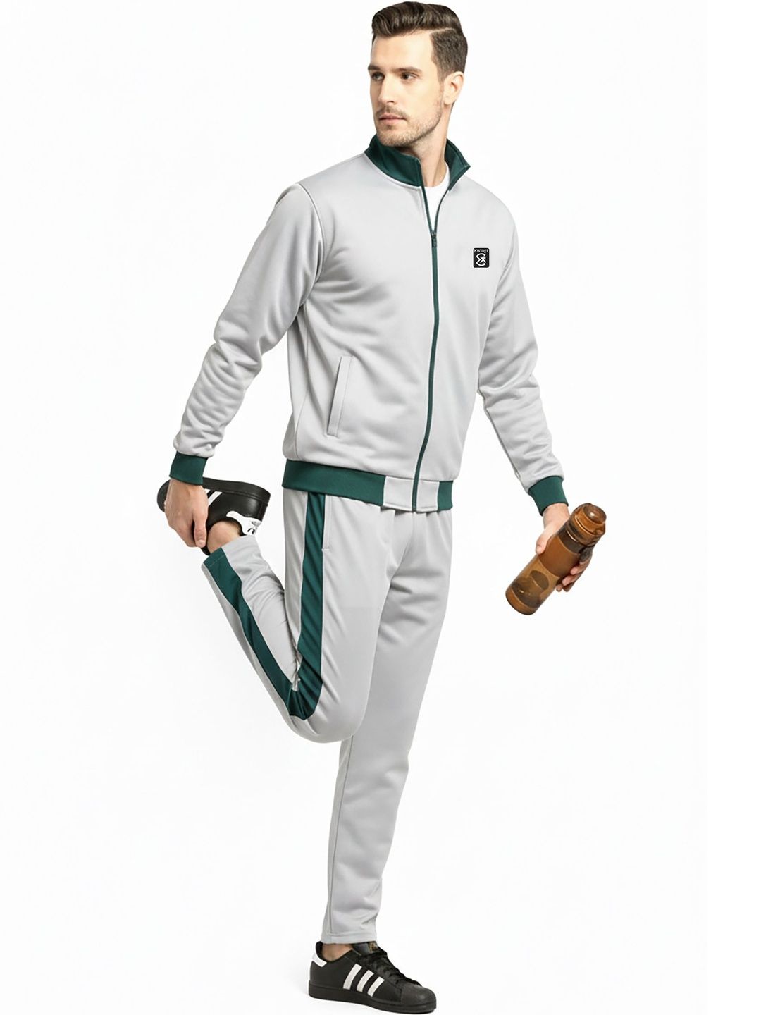 KWINGS Colourblocked Mock Collar Tracksuits-picture-16