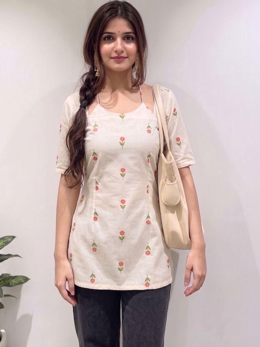 SZN Floral Printed Boat Neck Kurti-picture-51