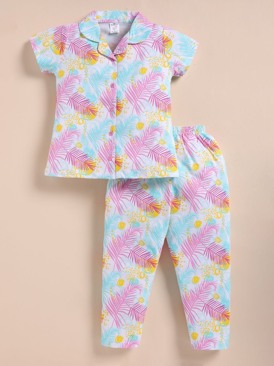 SMARTY GIRLS Tropical Printed Pure Cotton Night suit-picture-58
