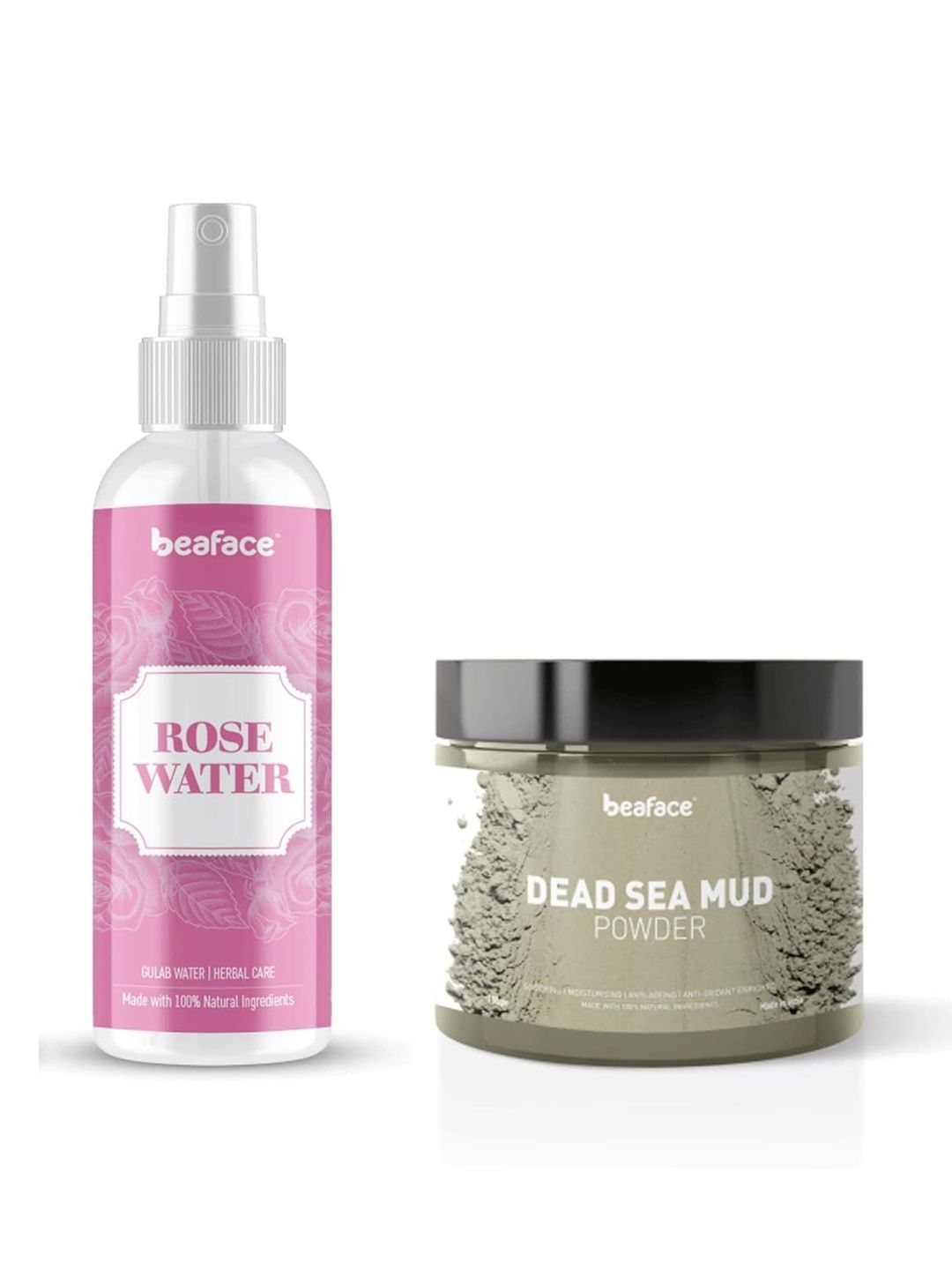 Beaface Set Of 2 Piece Dead Sea Mud Clay Powder Mask & Rosewater Spray - 100 g Each-picture-10