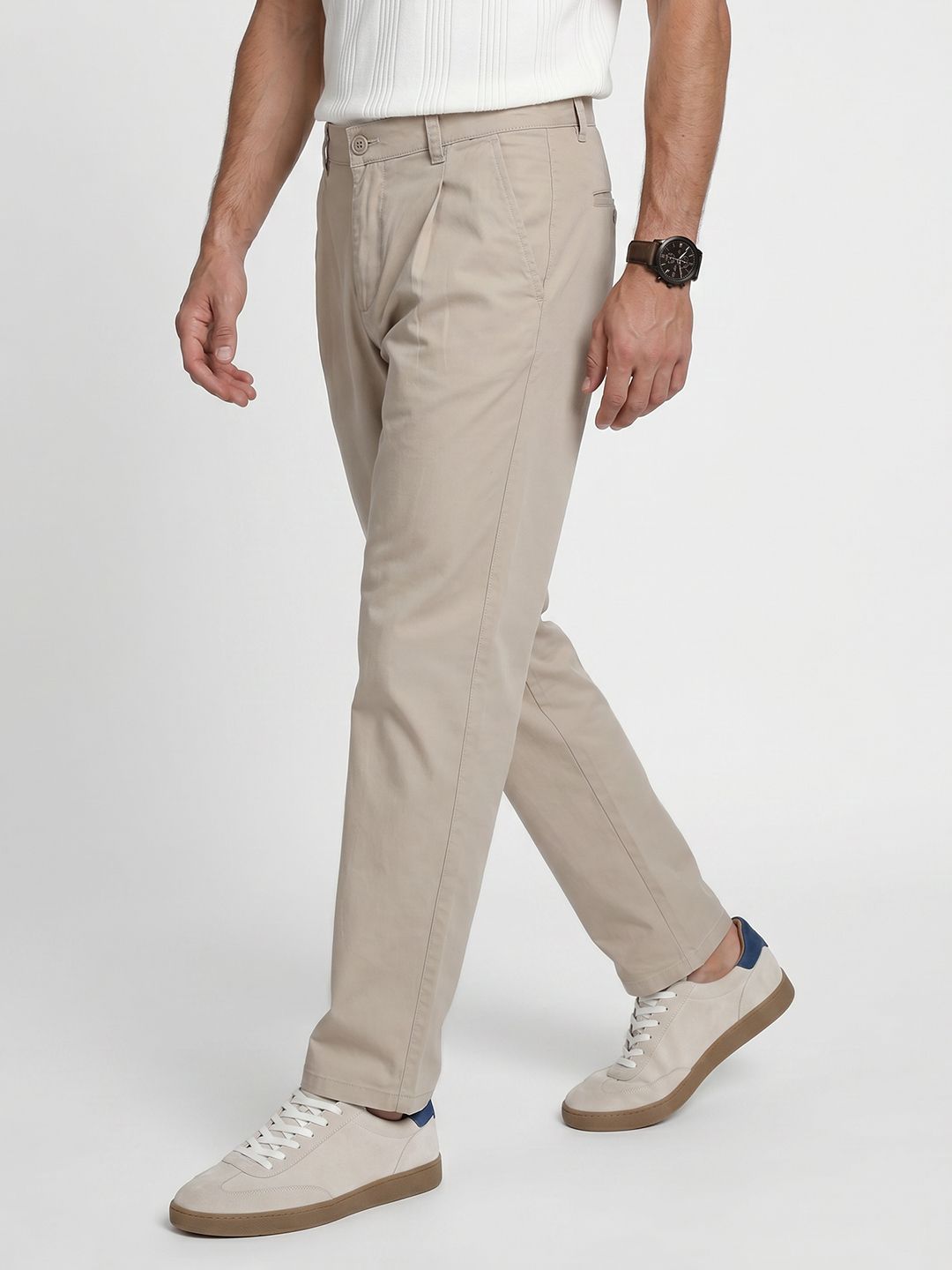 French Connection Men Pleated Chinos Trousers-picture-17