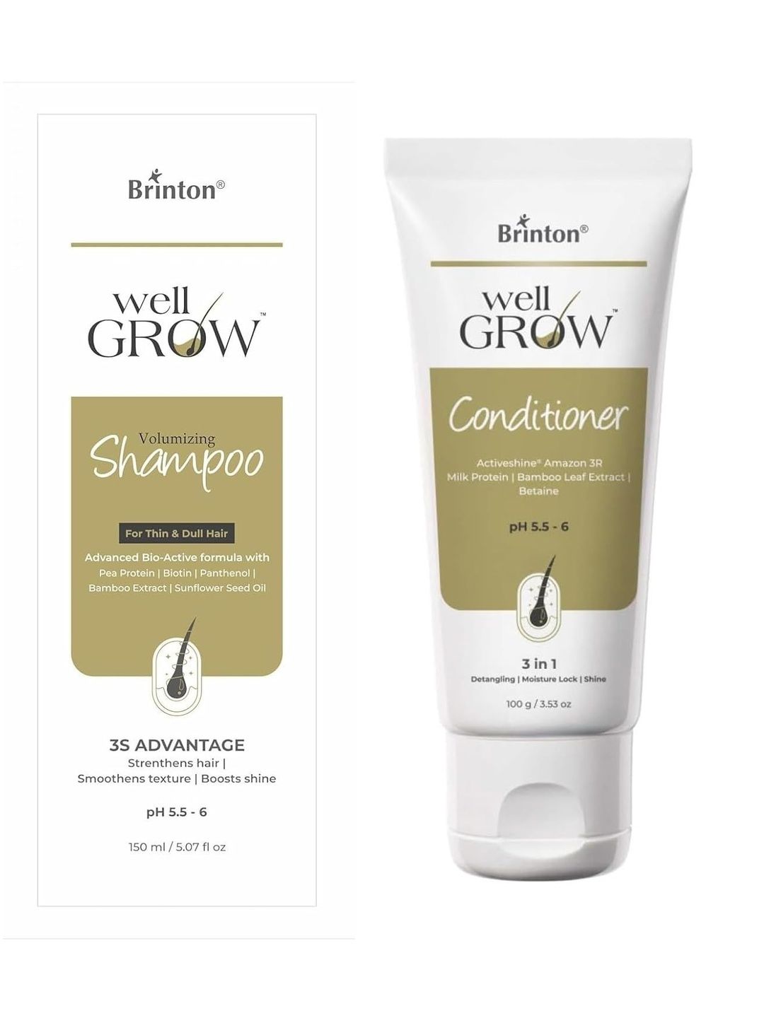 Brinton Wellgrow Volumizing Shampoo 150 ml With Conditioner 100 g-picture-30