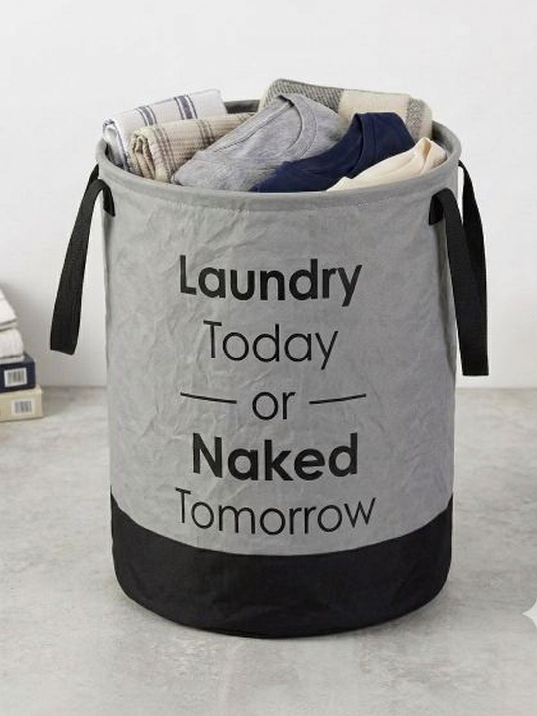 Clairs Grey Printed Waterproof Foldable Laundry Bag 45L-image-41