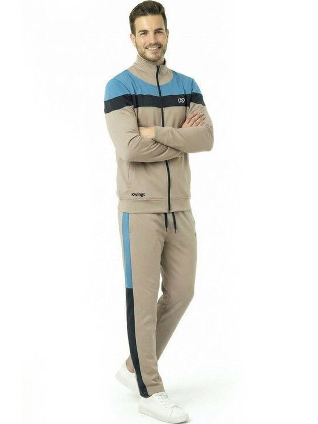 KWINGS Cotton Blend Mock Collar Tracksuits-picture-42