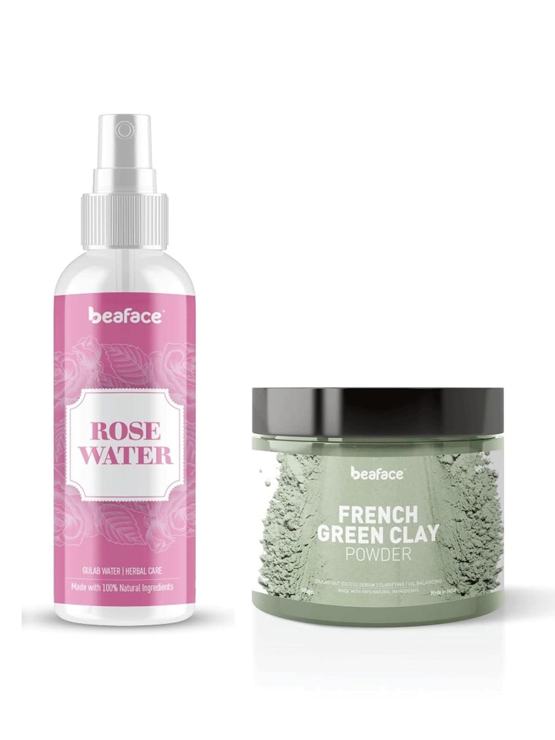 Beaface Set Of 2 Piece French Green Clay Powder Mask & Rosewater Spray - 100 g Each-image-13