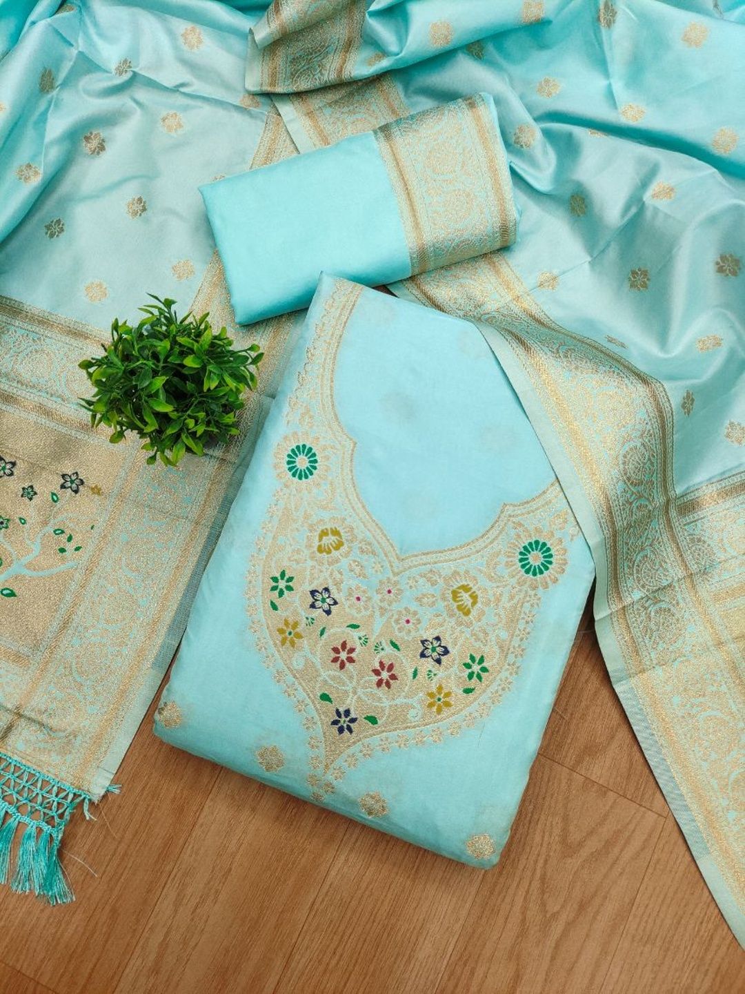 HERE&NOW Pure Silk Unstitched Dress Material-picture-35