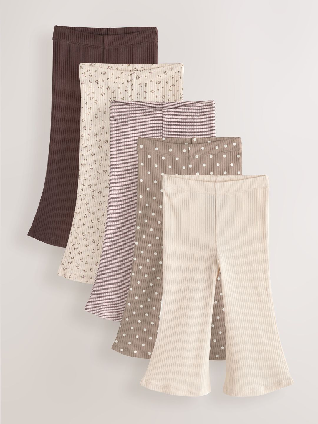 NEXT Girls Pack of 5 Cotton Printed Ankle Length Leggings-picture-47