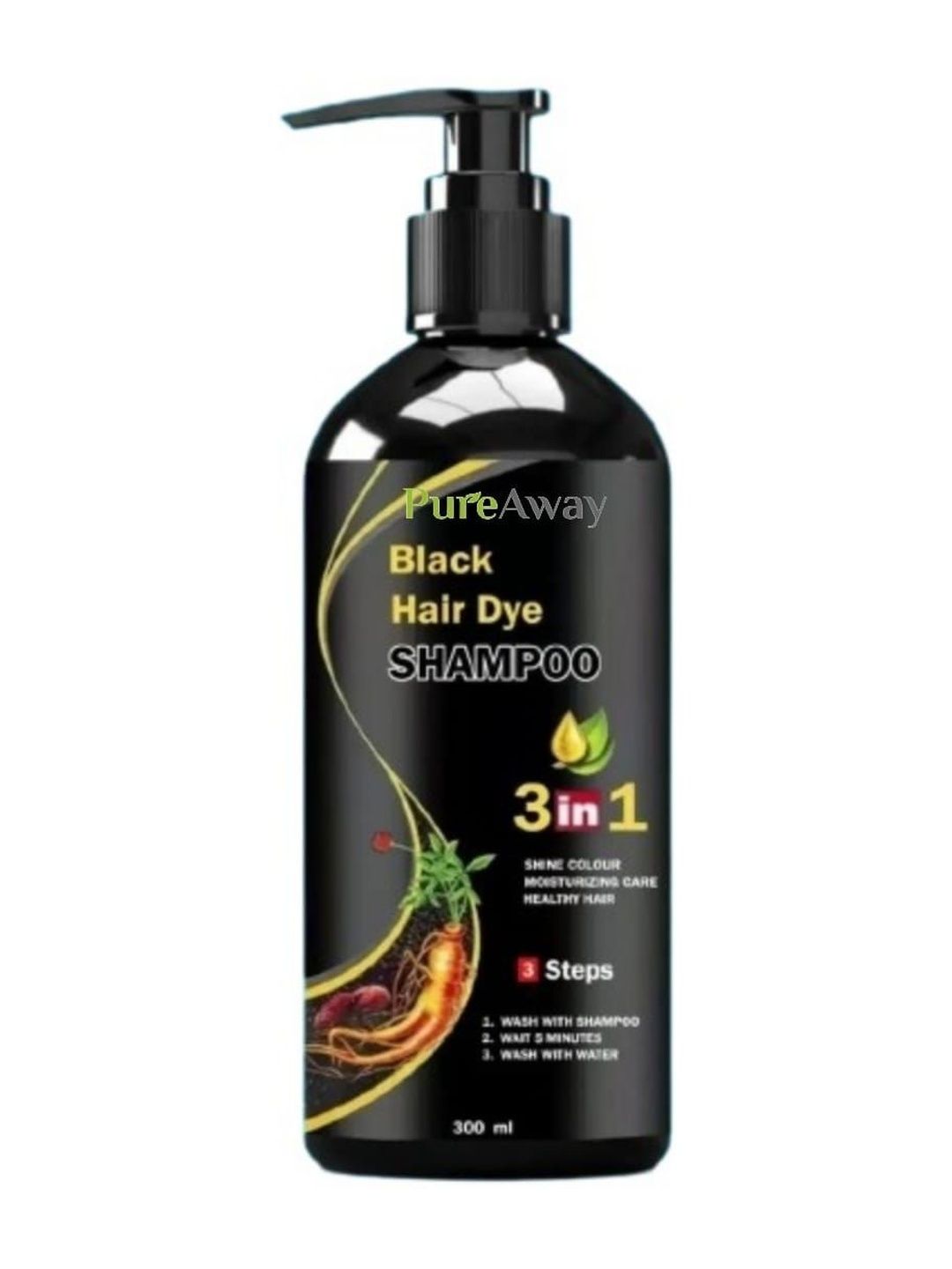 PureAway Black Hair Dye Shampoo - 300 ml-picture-25
