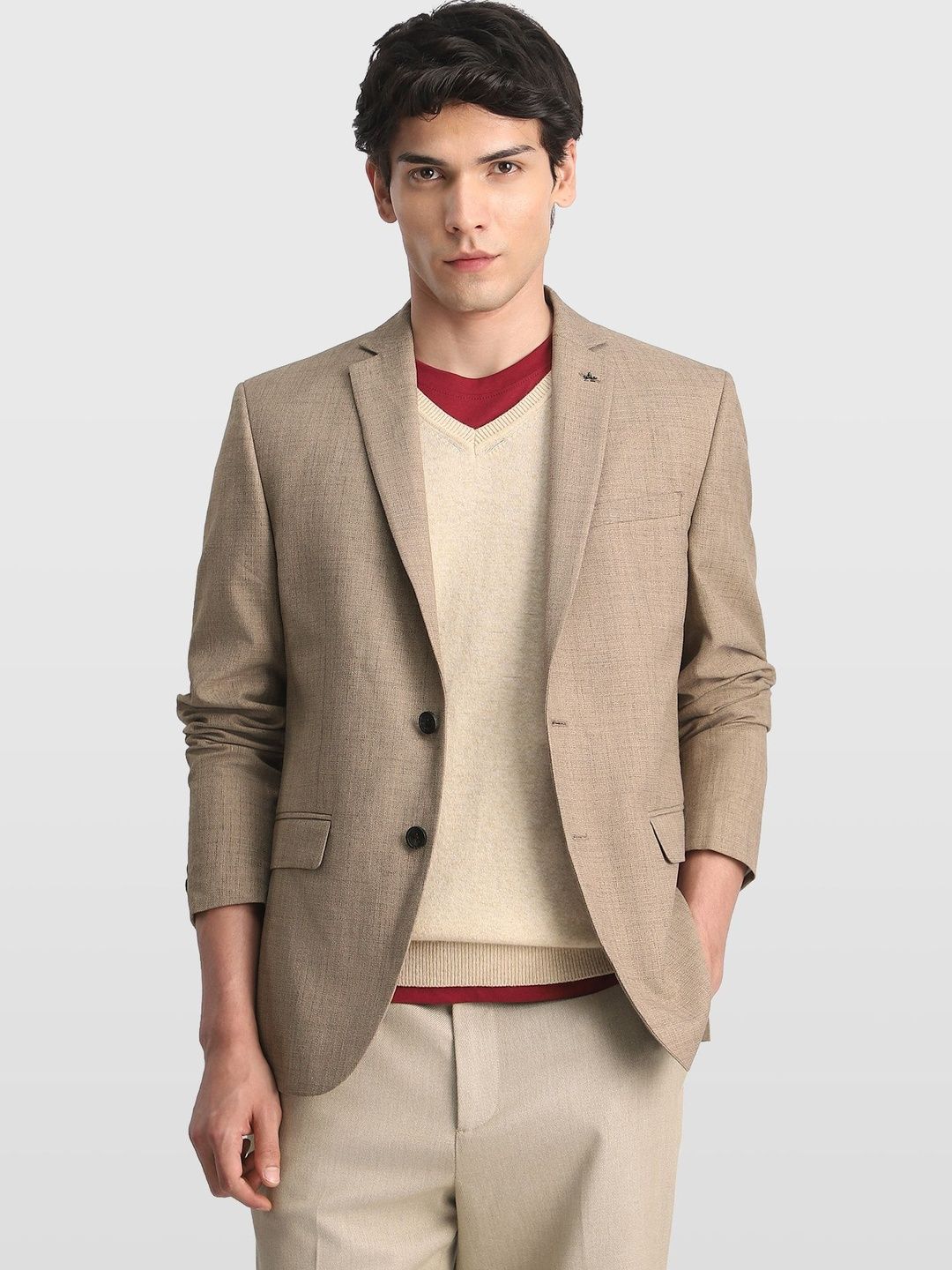 Arrow Notched Lapel Single-Breasted Formal Blazers-image-47