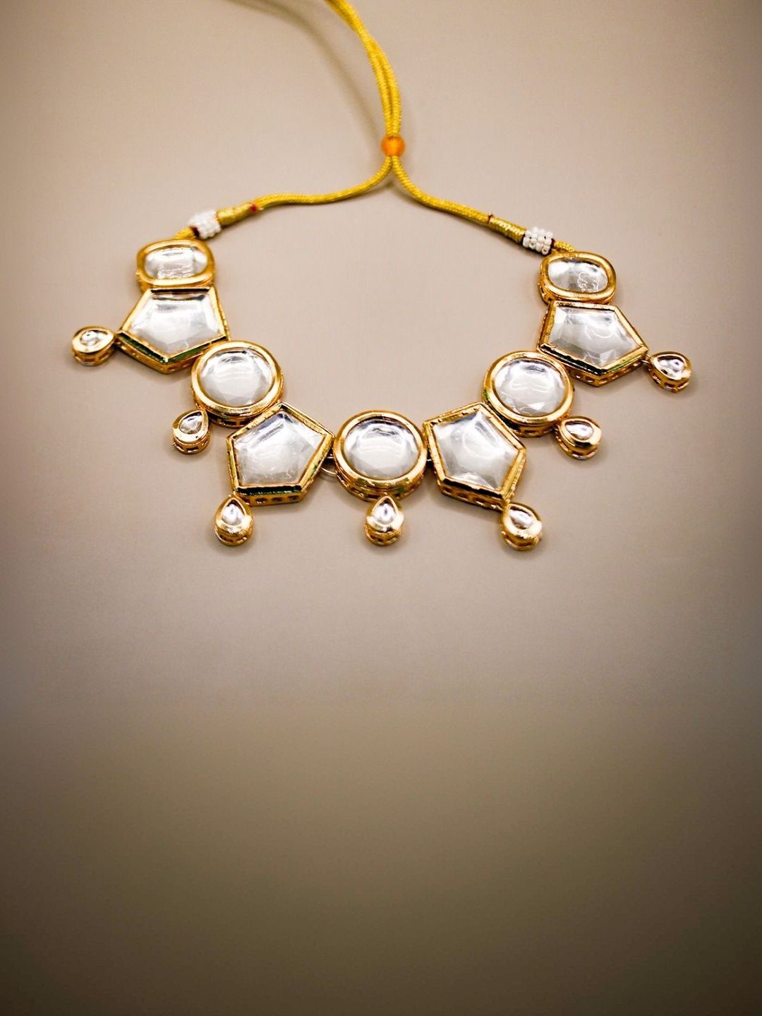 Saavy Elegance Gold-Plated Kundan Studded Statement Jewellery Set-picture-21