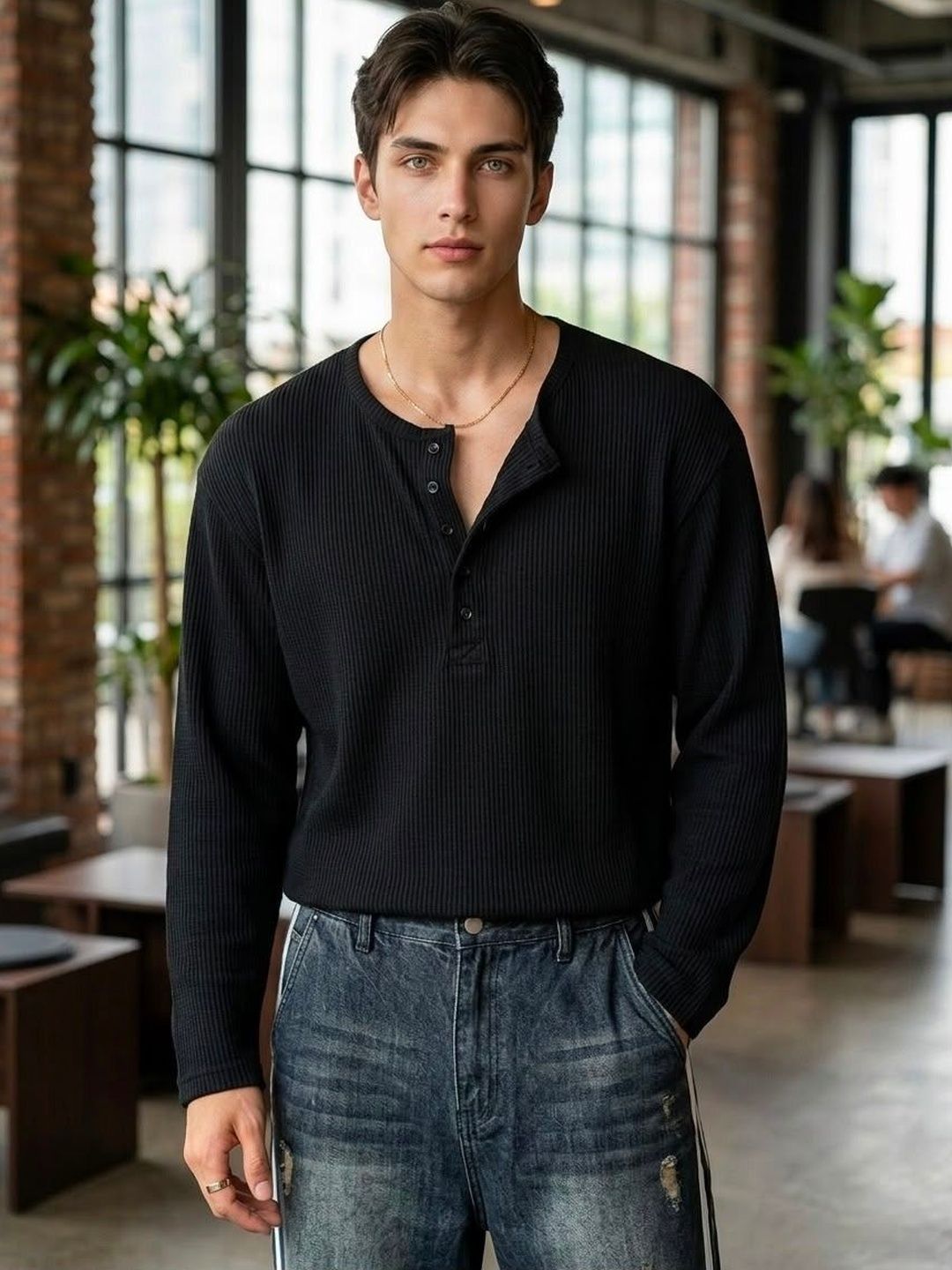 Else and What Men Henley Neck T-shirt-picture-15