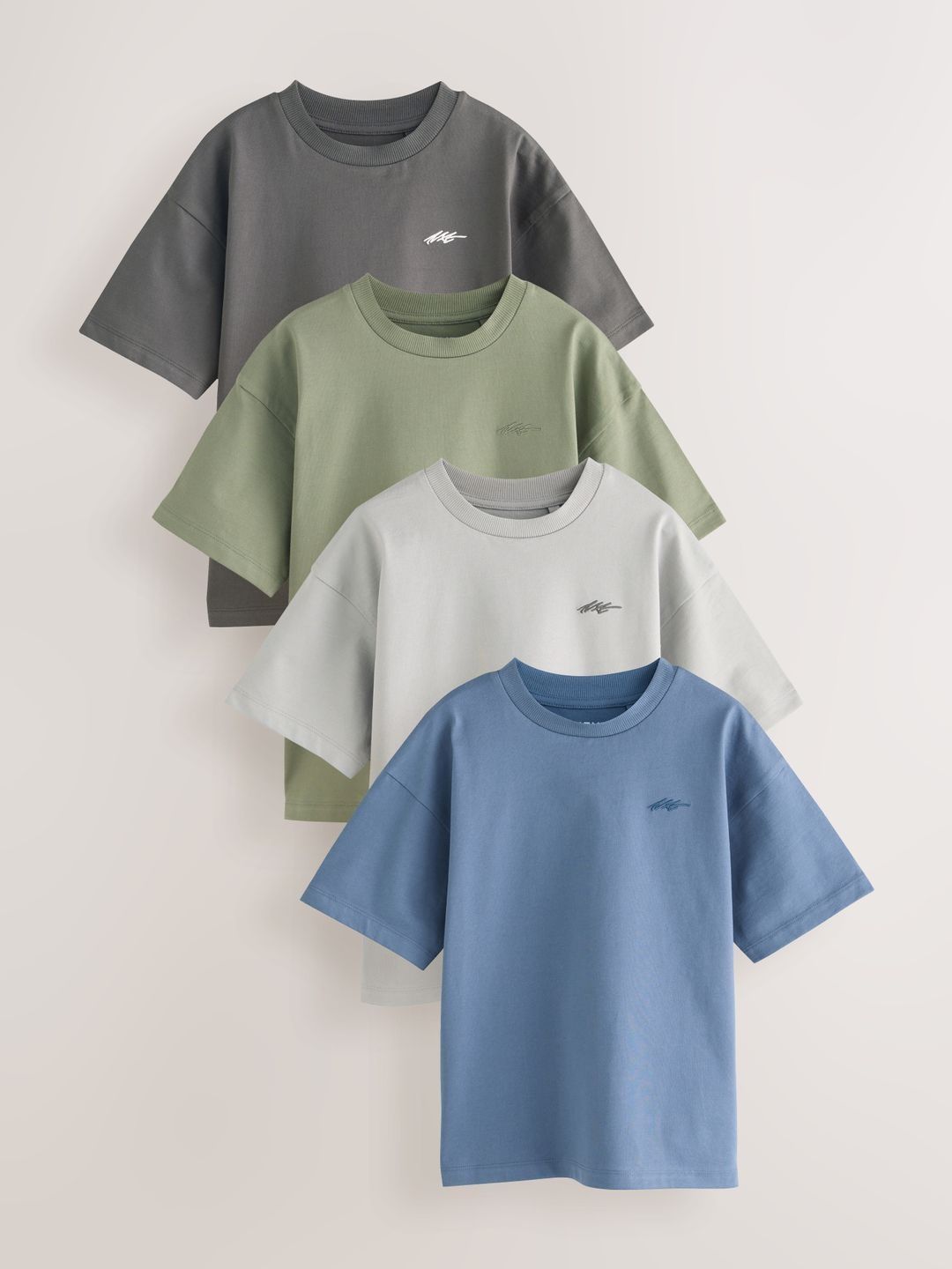 NEXT Boys Pack Of 4 Drop-Shoulder Sleeves T-shirt-picture-25