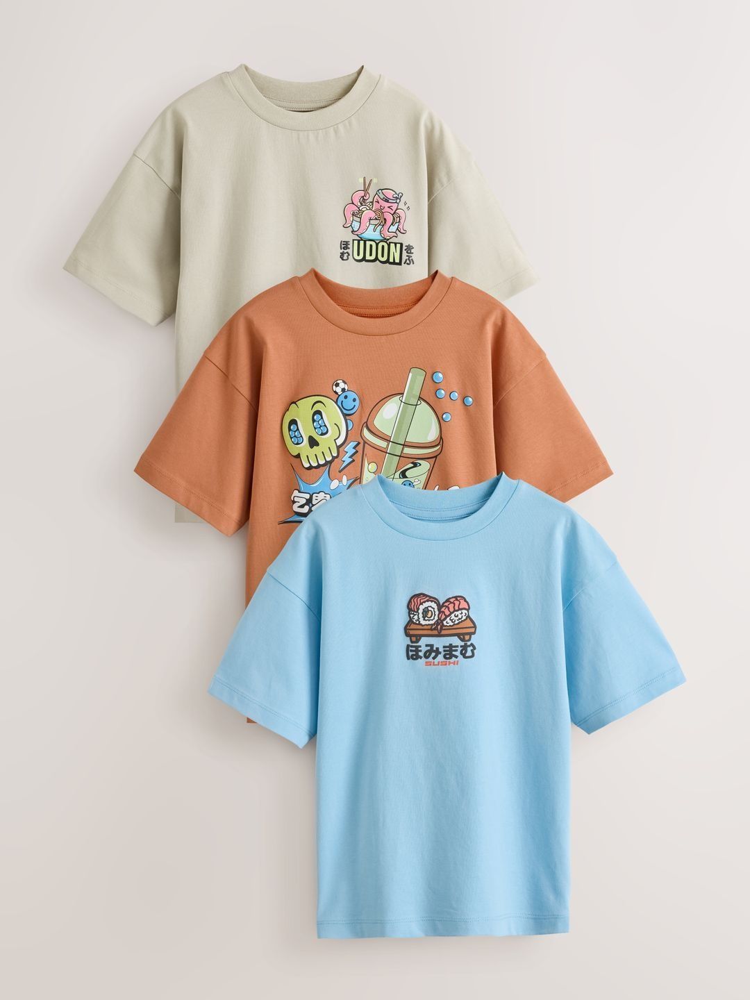 NEXT Boys Pack Of 3 Printed Pure Cotton T-shirt-picture-47