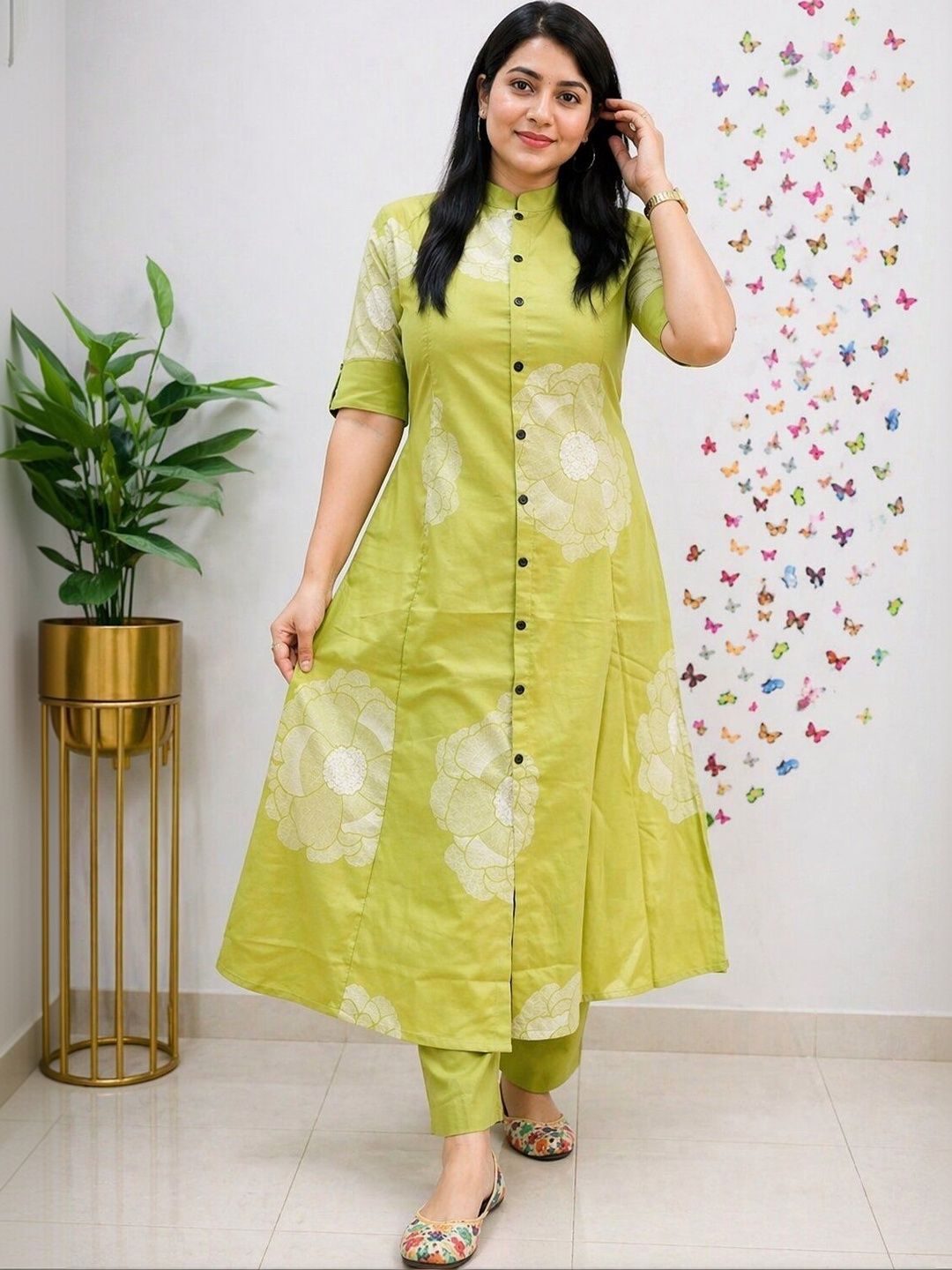 KAMODIAZ Women Floral Printed Regular Kurta with Trousers-picture-39