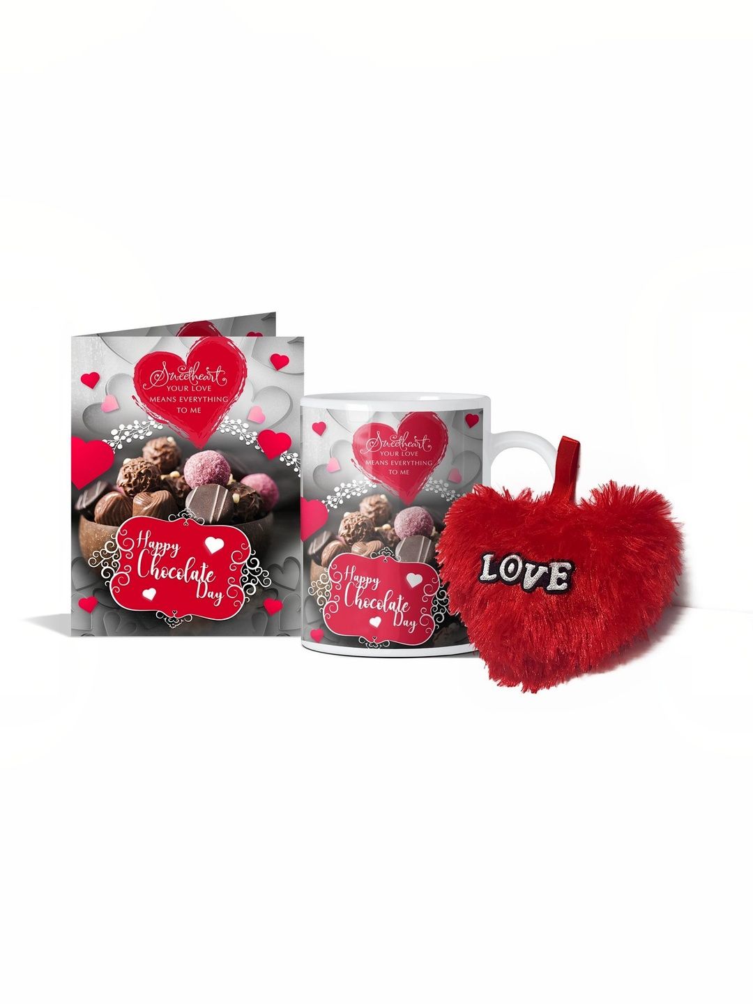 GIFT MY PASSION 3-Pcs Red Mug Card & Pillow Chocolate Day Gift Set-image-15