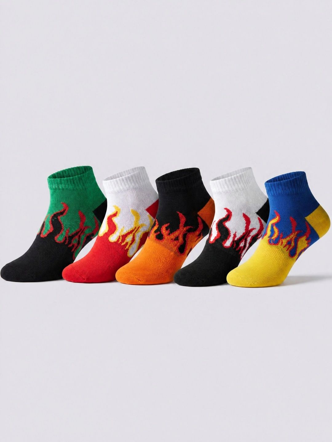 Moda Rapido Men Pack of 5 Cotton Blend Patterned Ankle Length Socks-picture-26