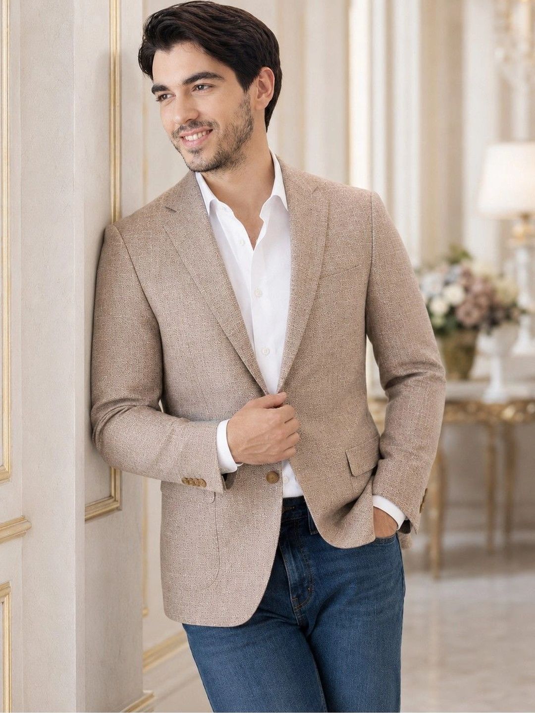 House of Pataudi Notched Lapel Single-Breasted Tailored Fit Party Blazers-picture-43