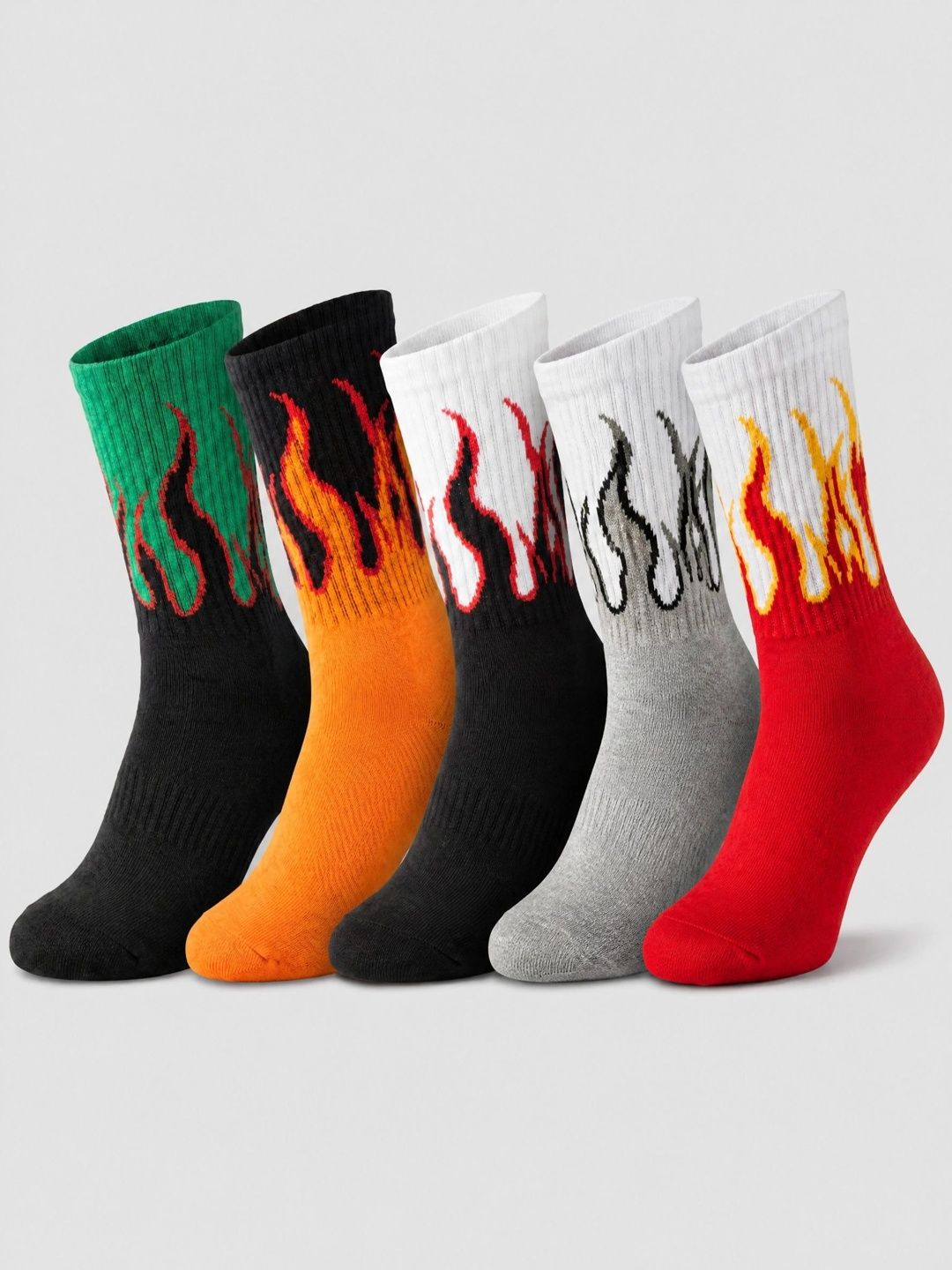 Moda Rapido Men Pack of 5 Cotton Blend Patterned Above Ankle Socks-picture-24