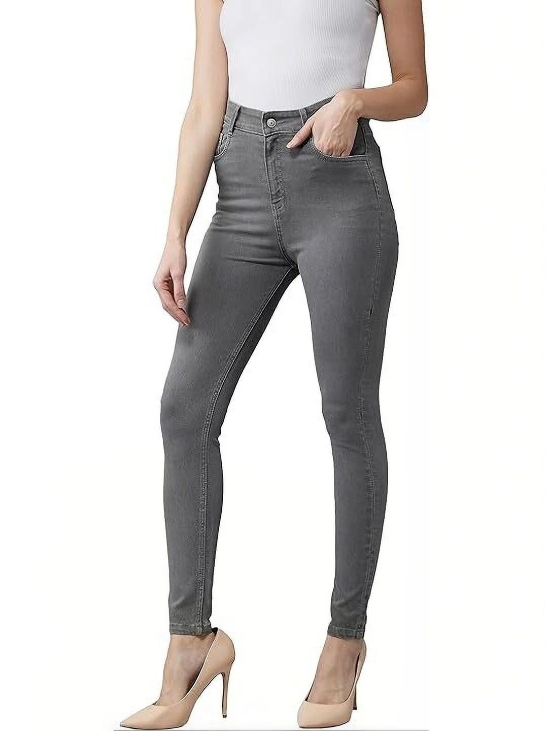 kitty-fashion Women Straight Fit High-Rise Jeans
