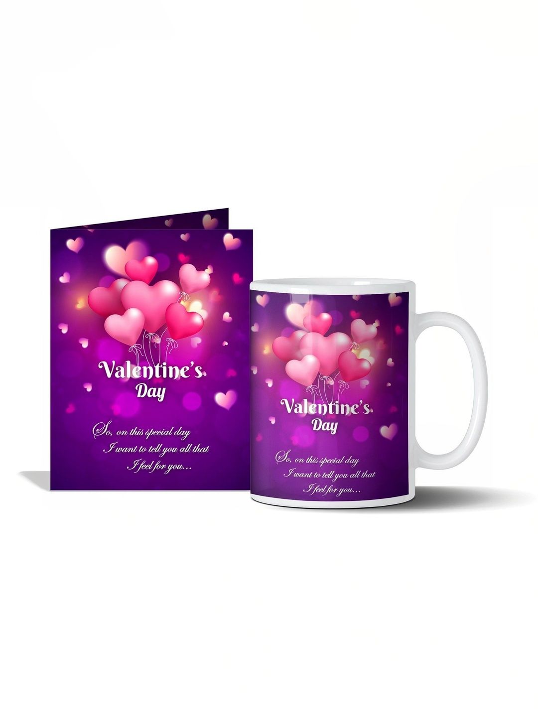 GIFT MY PASSION 2-Pcs Purple Valentines Day Greeting Card & Mug Gift Set-image-47