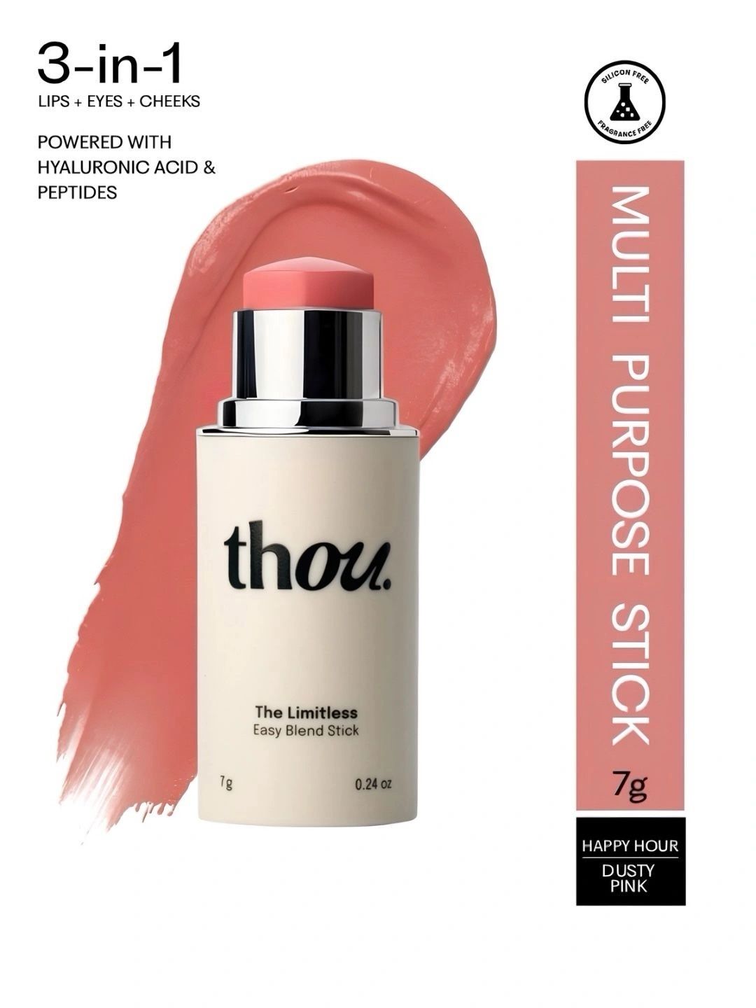 Thou The Limitless Easy Blend Blush Stick - 7 g - Dusty Pink-picture-11