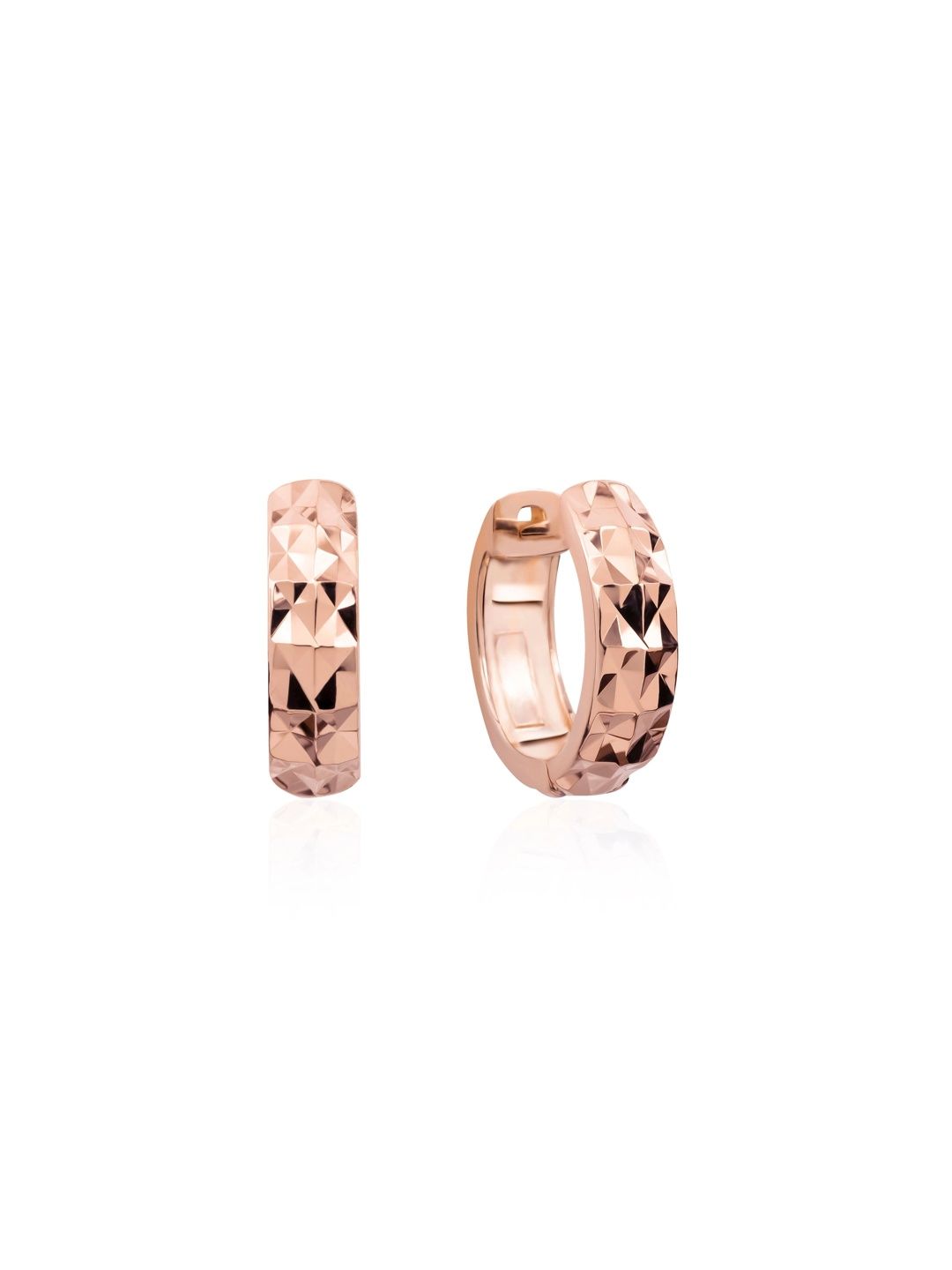 Nistra 925 Sterling Silver Rose Gold-Plated Circular Hoop Earrings-picture-58