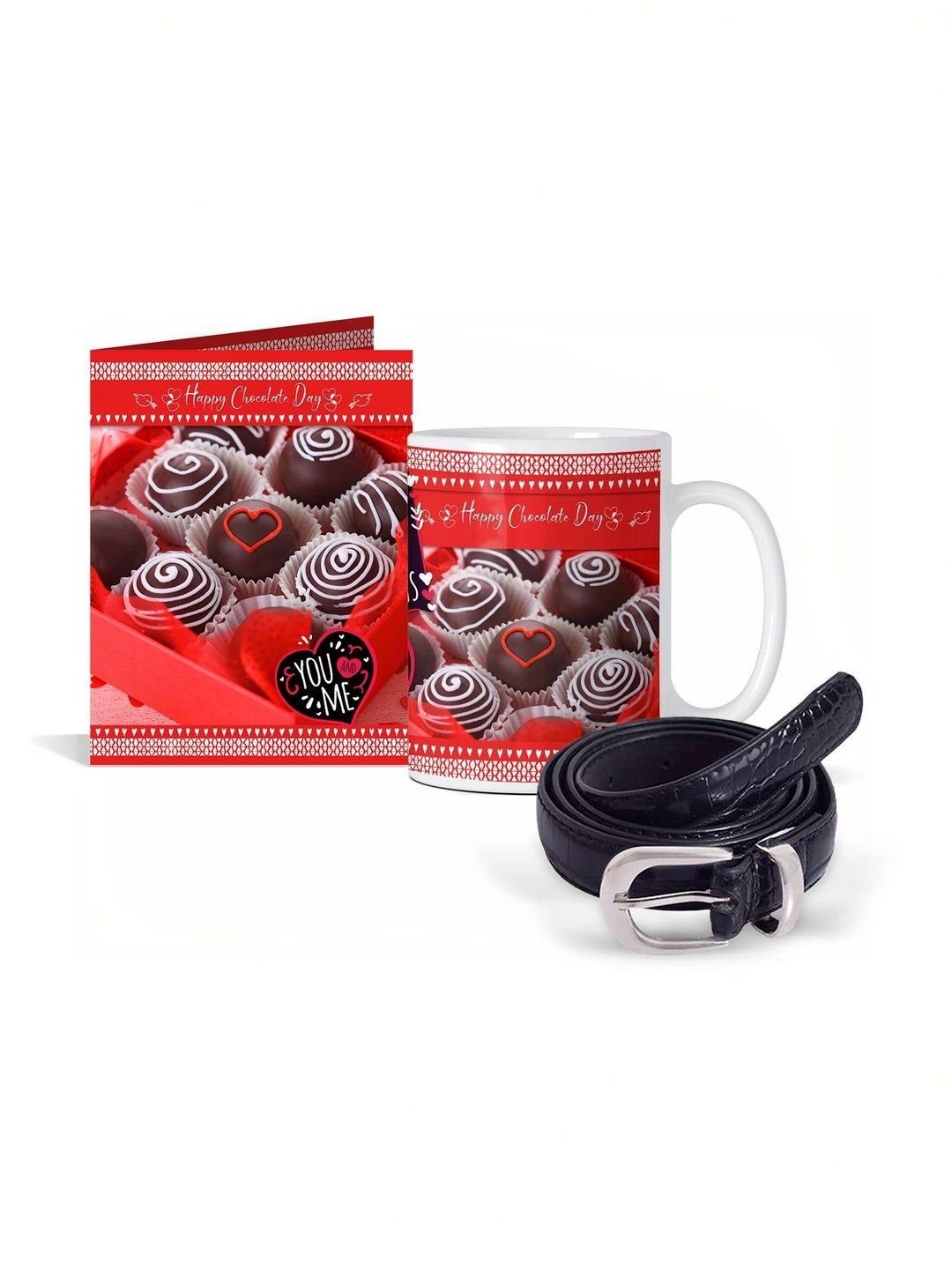 GIFT MY PASSION 3-Pcs Red Mug Card & Belt Chocolate Day Gift Set-image-12
