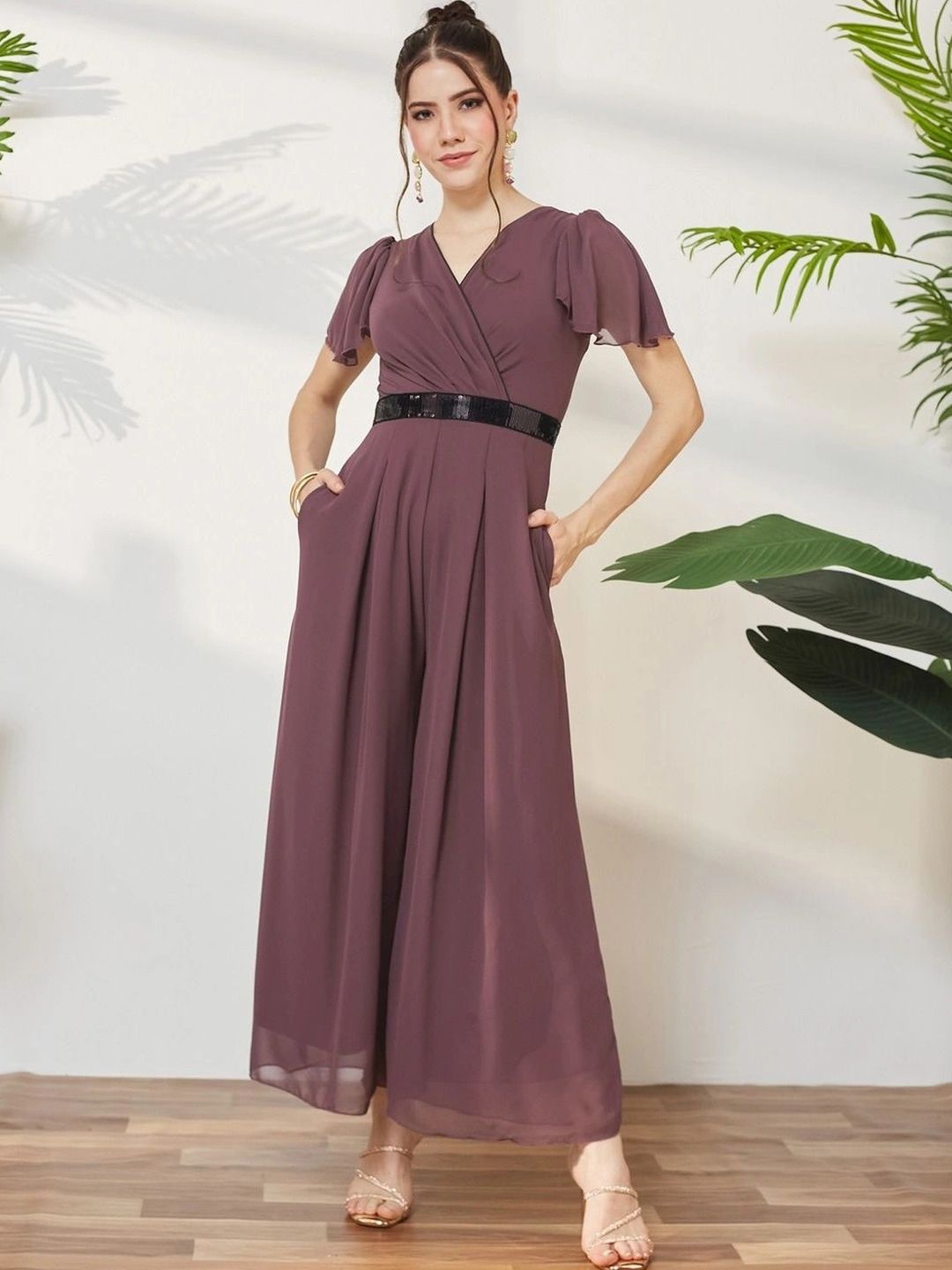 Miss Chase Basic Jumpsuit with Embellished-picture-46