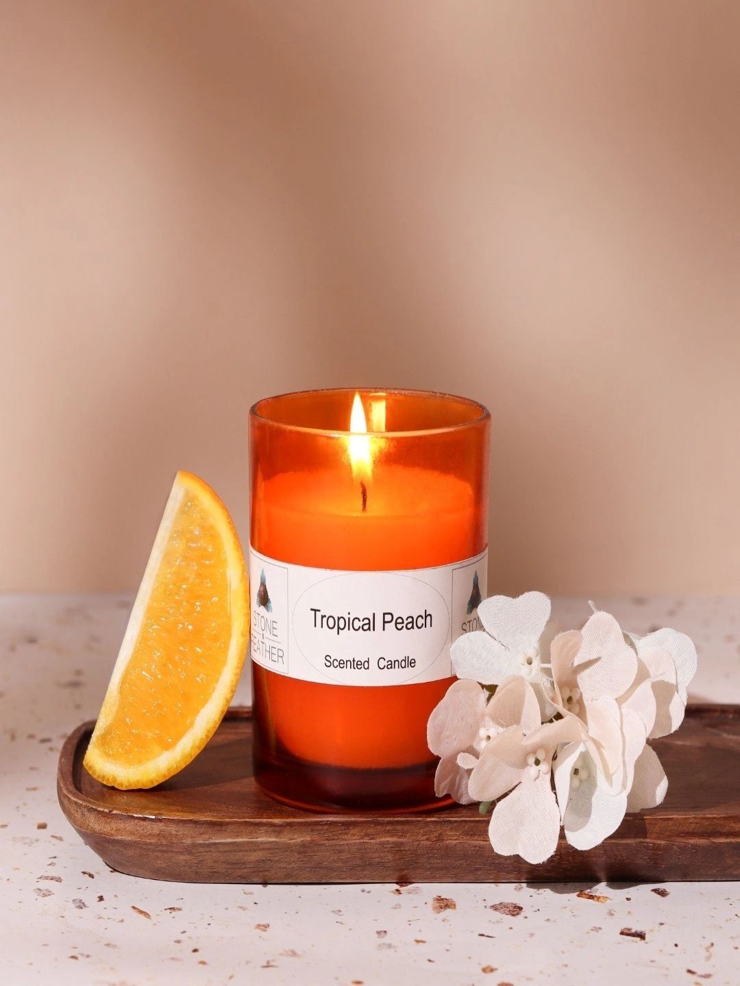 Stone and Feather Orange 1 pieces Jar Candle-picture-42