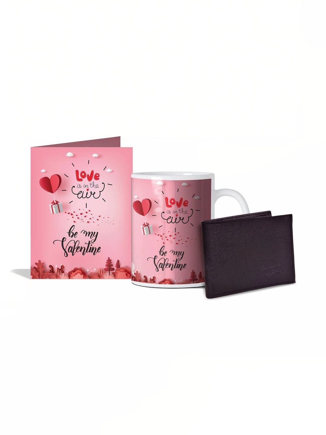 GIFT MY PASSION 3-Pcs White & Pink Mug Card & Wallet Valentines Day Gift Set-image-5