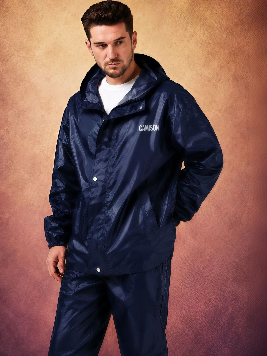CAMISON Men Hooded Reversible Rain Jacket-picture-16