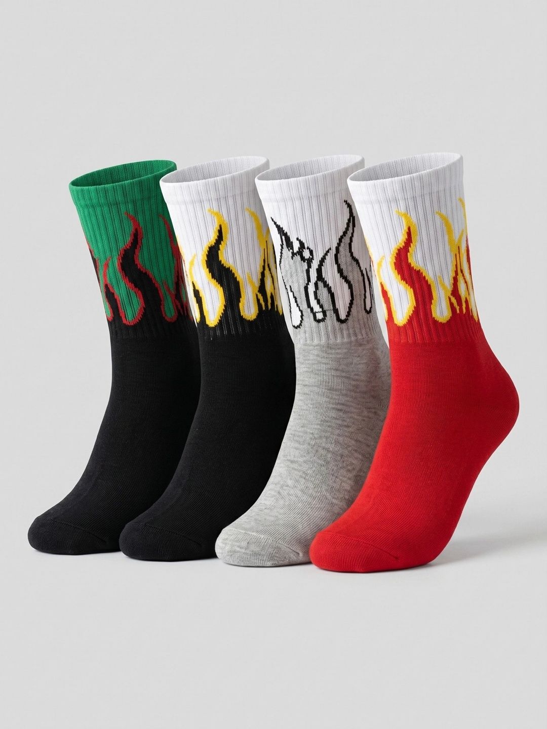 Moda Rapido Men Pack of 4 Cotton Blend Patterned Above Ankle Socks-picture-26