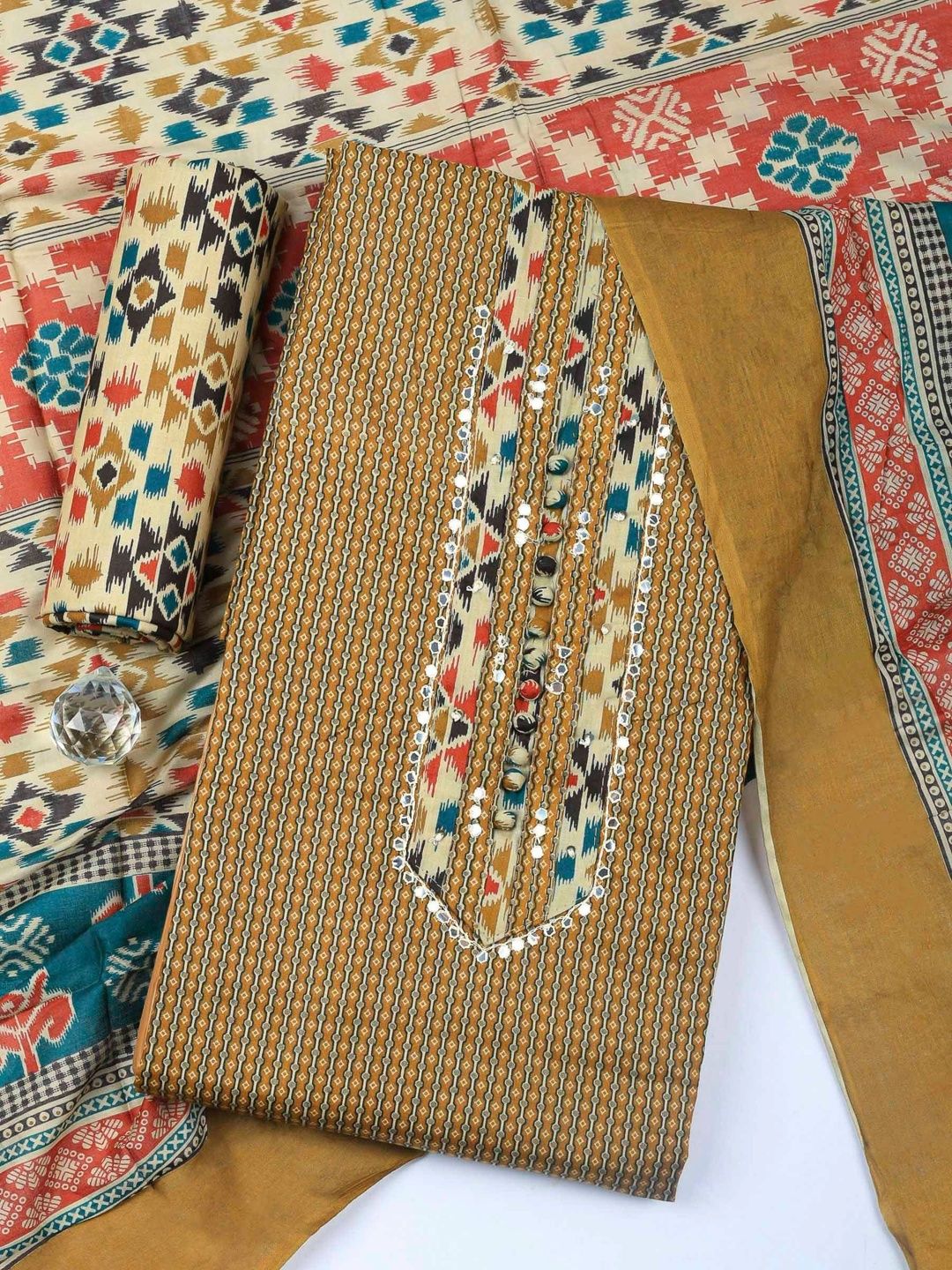 Meena Bazaar Printed Unstitched Dress Material-picture-22