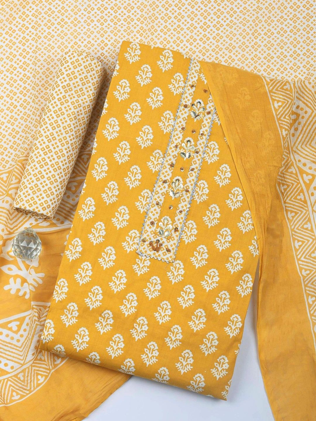 Meena Bazaar Printed Unstitched Dress Material-picture-37