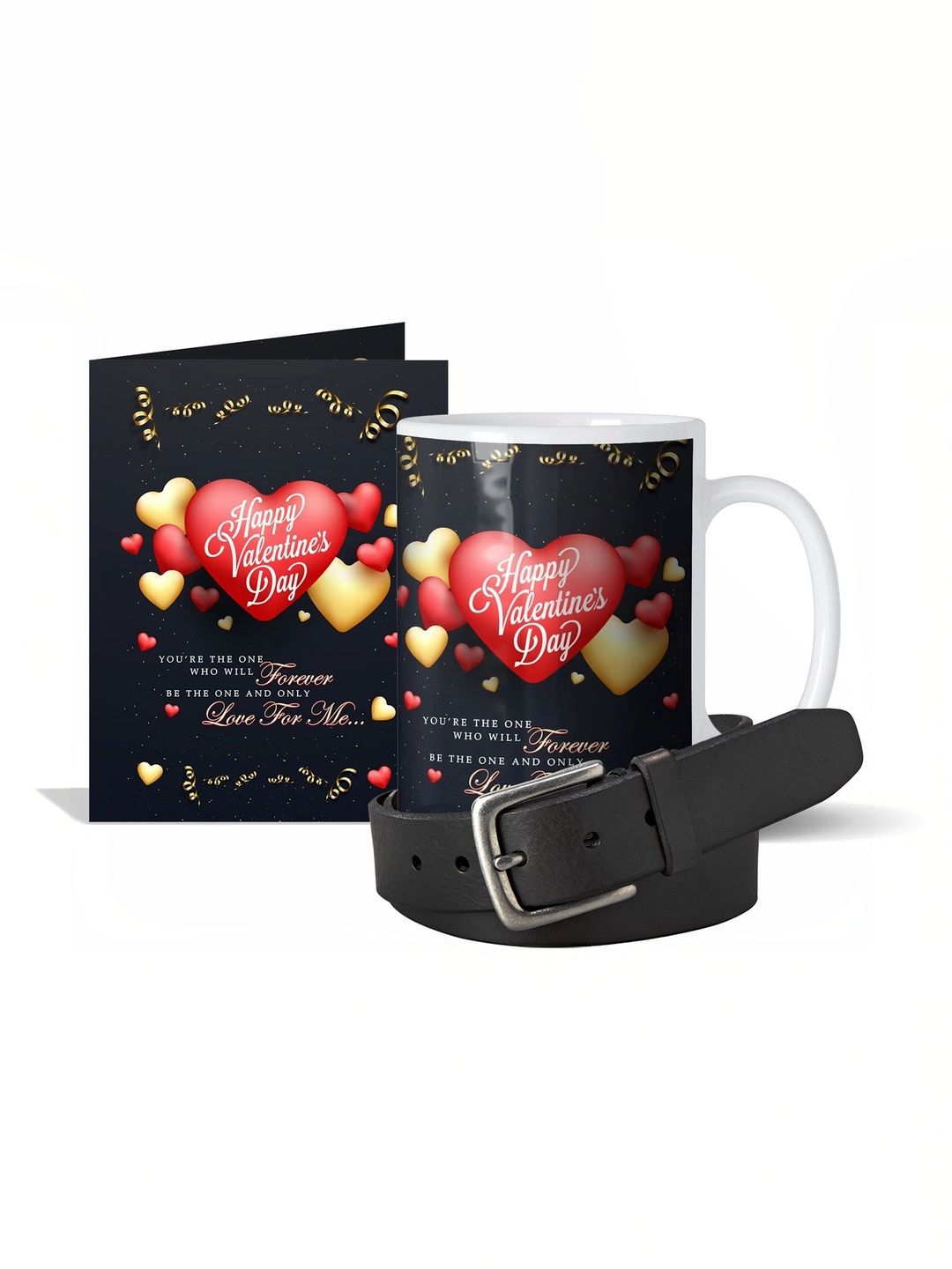 GIFT MY PASSION 3Pcs Black Coffee Mug With Greeting Card & Belt-image-34