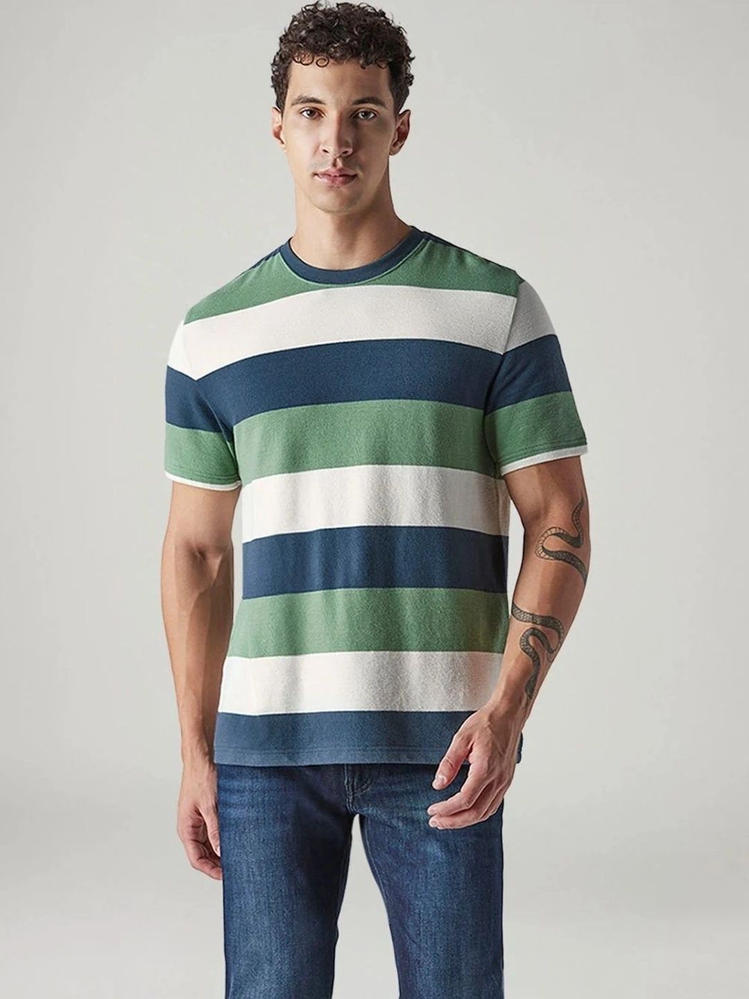 Levis Men Striped T-shirt-image-0