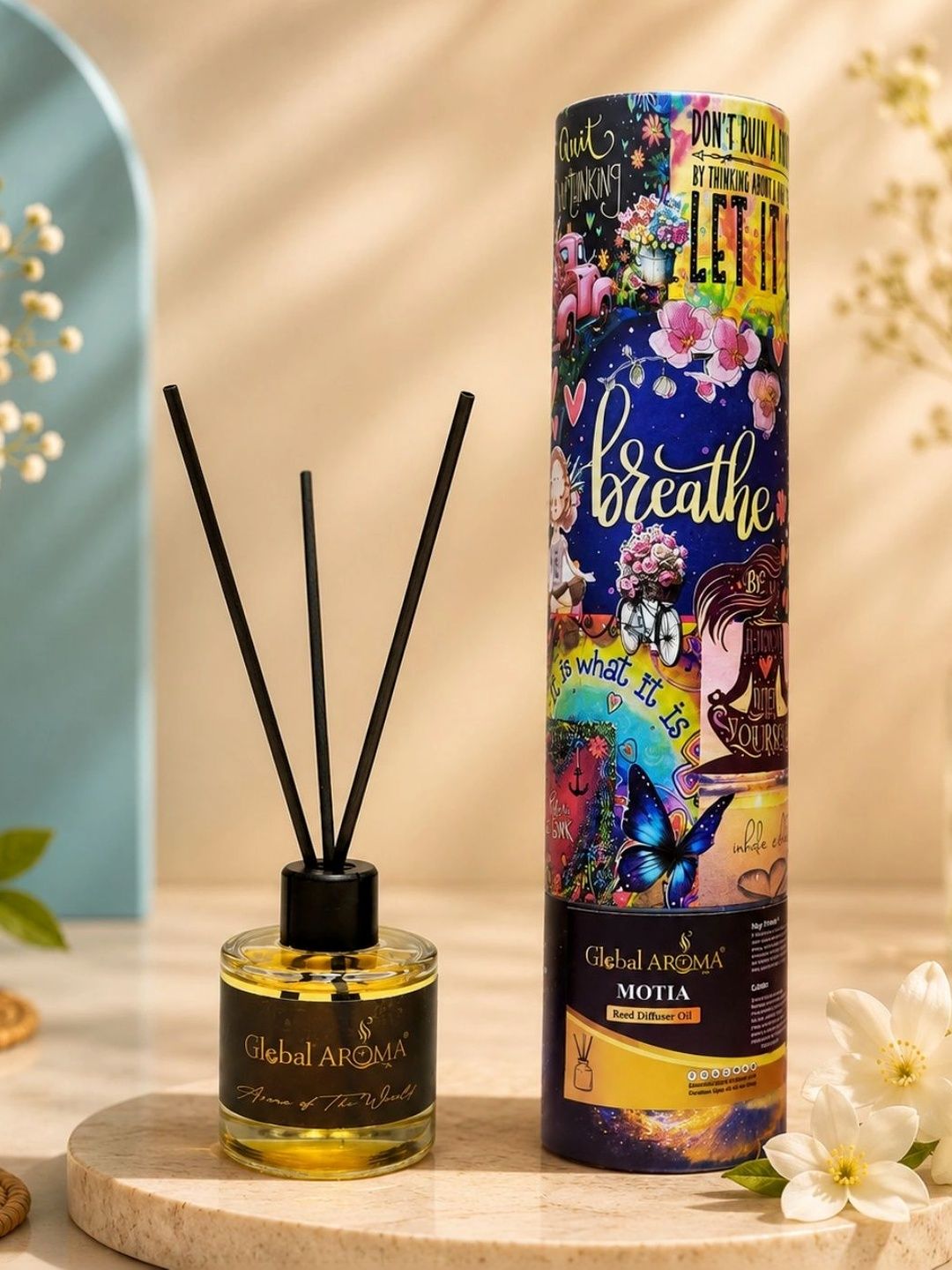 GLOBAL AROMA Transparent Moita Reed Diffuser With 5 Fiber Sticks 50ml-picture-10