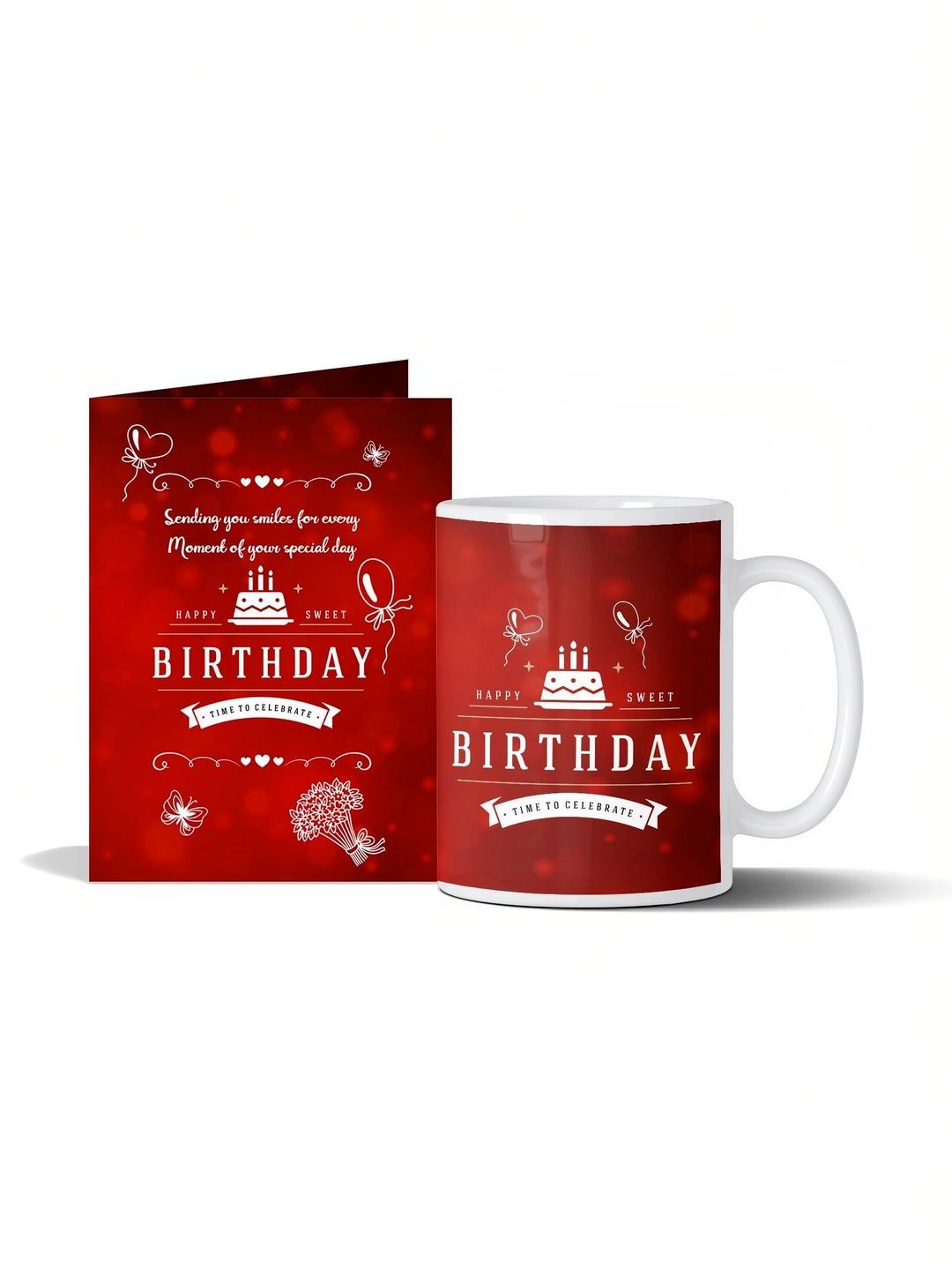 GIFT MY PASSION 2-Pcs Red Coffee Mug With Greeting Card-image-15