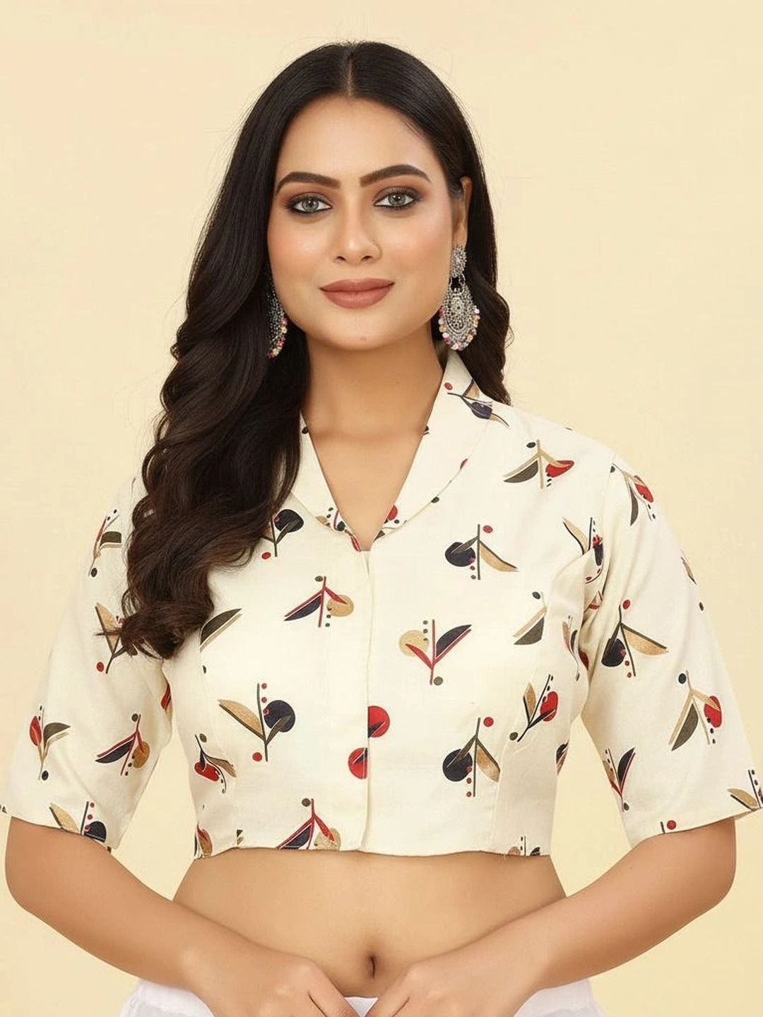 EZSTALL Cotton Printed Saree Blouse-picture-48