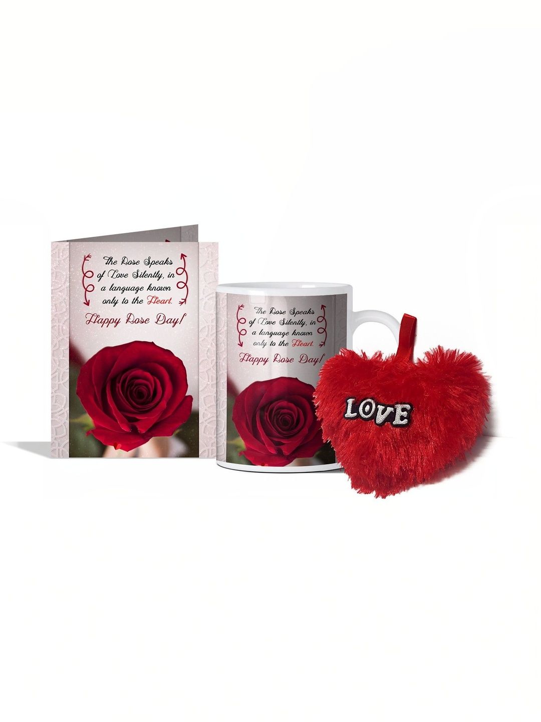 GIFT MY PASSION 3-Pcs White & Red Mug Card & Heart Pillow Rose Day Gift Set-image-45