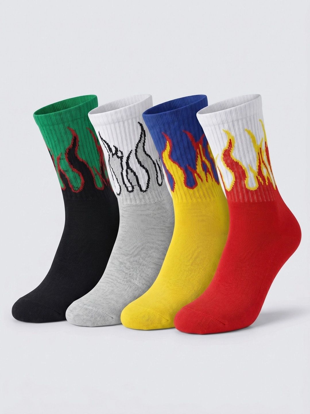 Moda Rapido Men Pack of 4 Cotton Blend Patterned Above Ankle Socks-picture-36