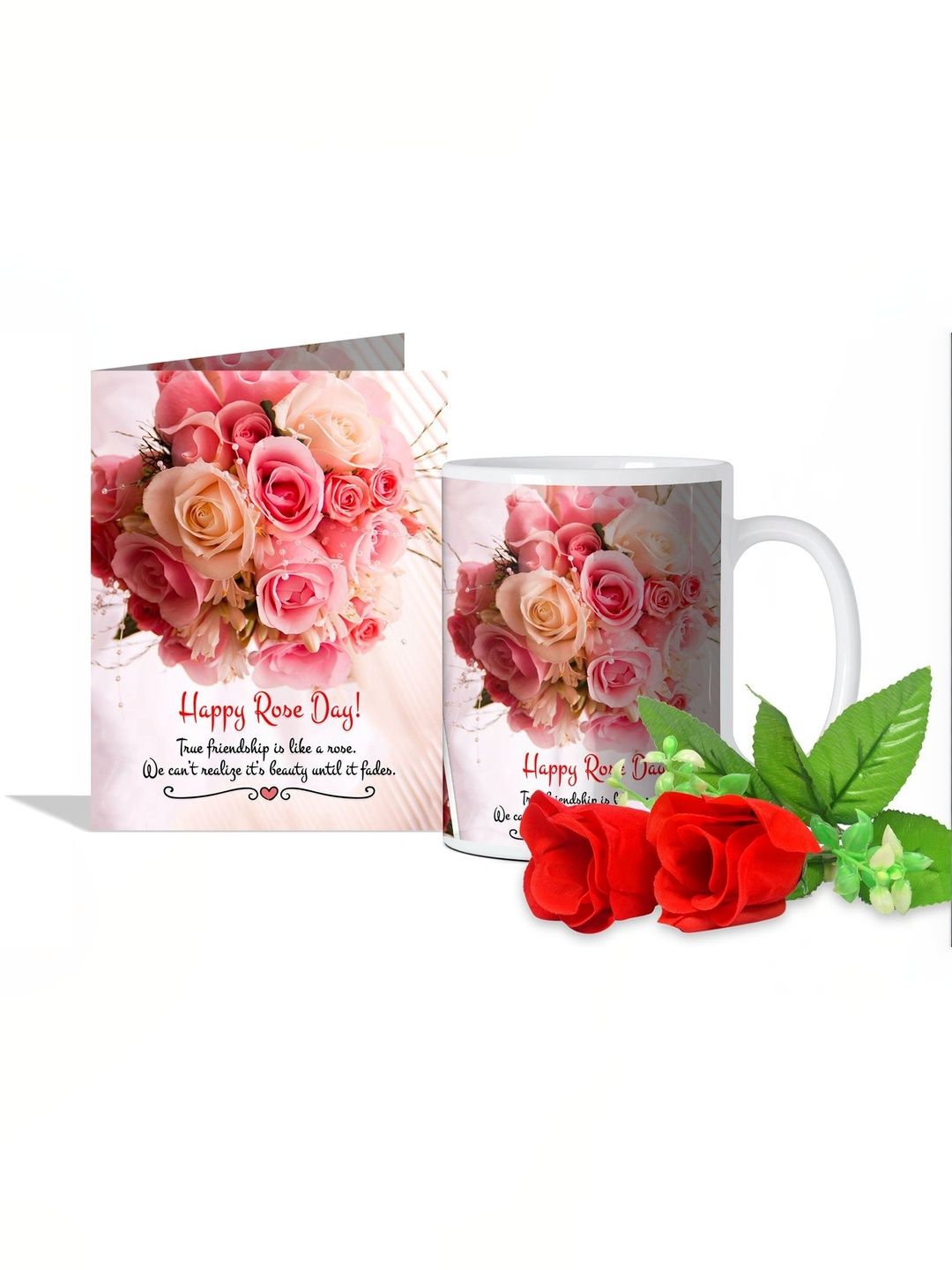 GIFT MY PASSION 3Pcs White Coffee Mug With Greeting Card & Red Roses-picture-50