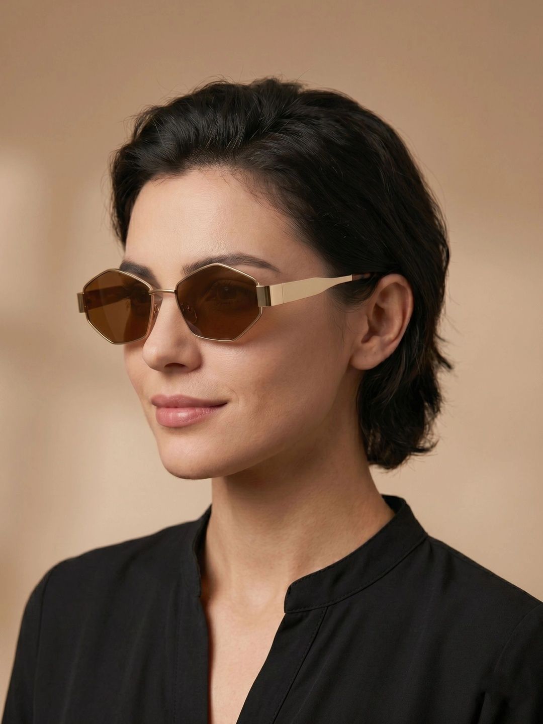 DressBerry Unisex Brown Lens & Gold-Toned Other Sunglasses with-picture-32