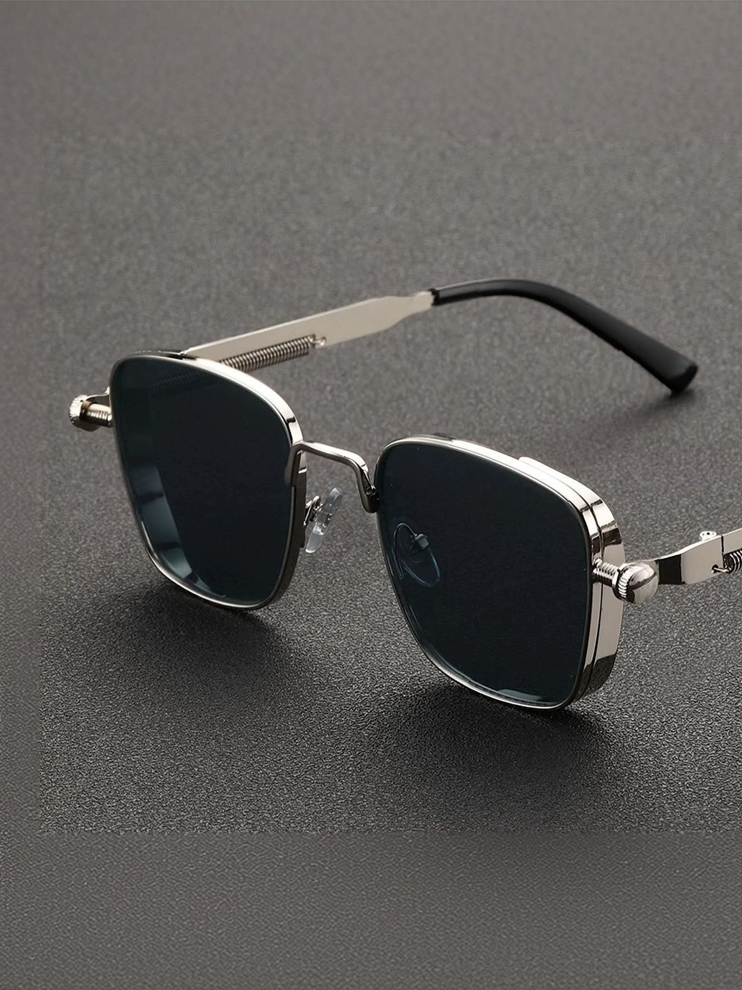 YOUTH CLUB Unisex Black Lens & Silver-Toned Square Sunglasses with-picture-0