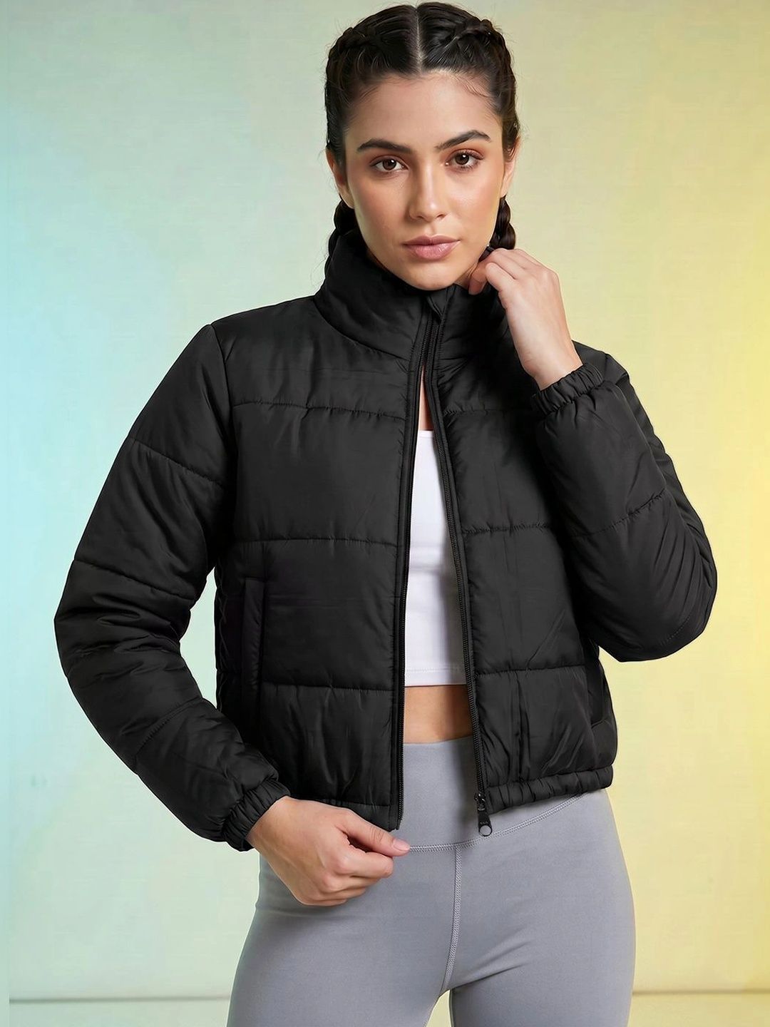 HRX by Hrithik Roshan Women Lightweight Crop Outdoor Puffer Jacket-picture-13