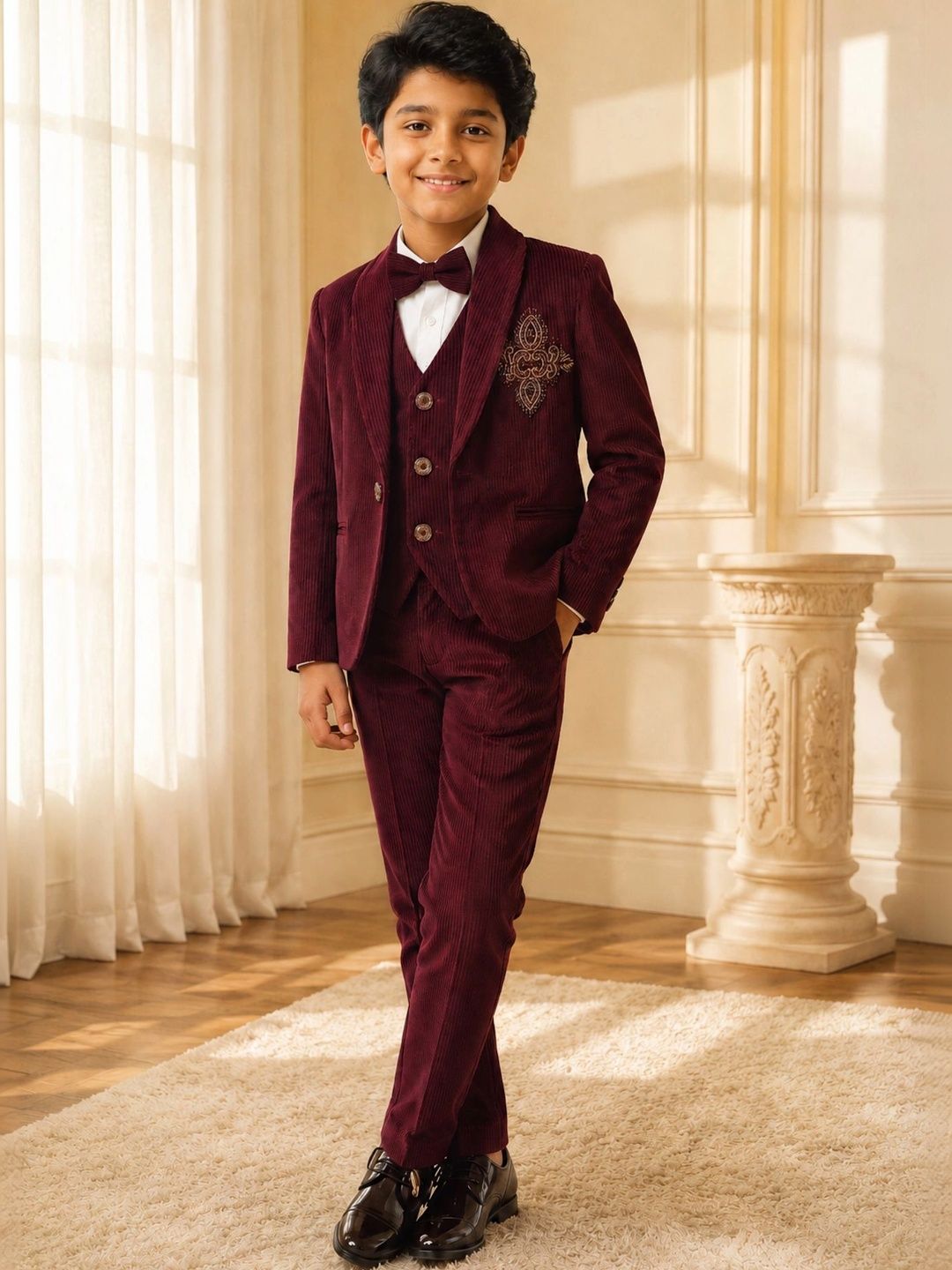 Lagorii Embroidered Shawl Collar Party Wear Suit Set-picture-56