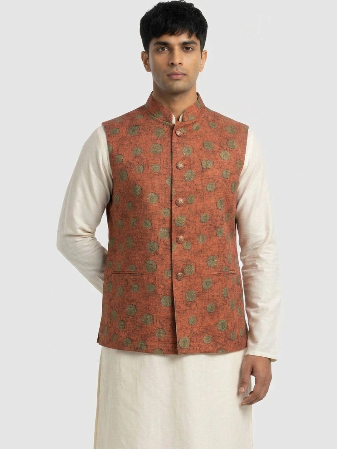 Sanman Ethnix by Raymond Men Open Front Jacket-image-10