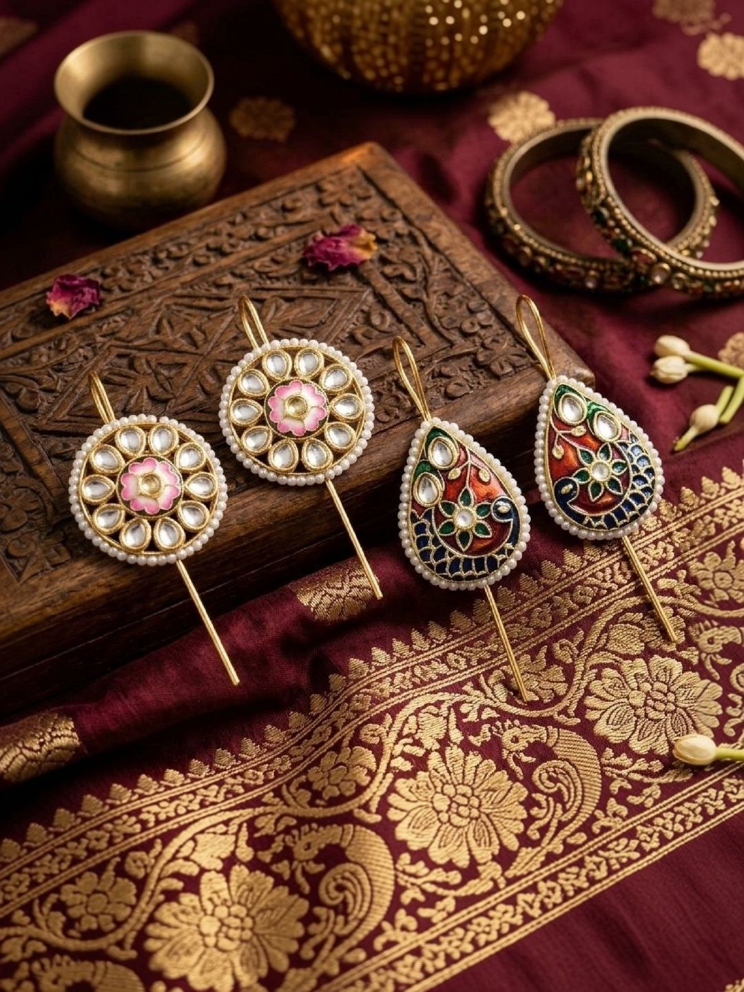 VIVASTRI Teardrop Shaped Ear Cuff Earrings-picture-39